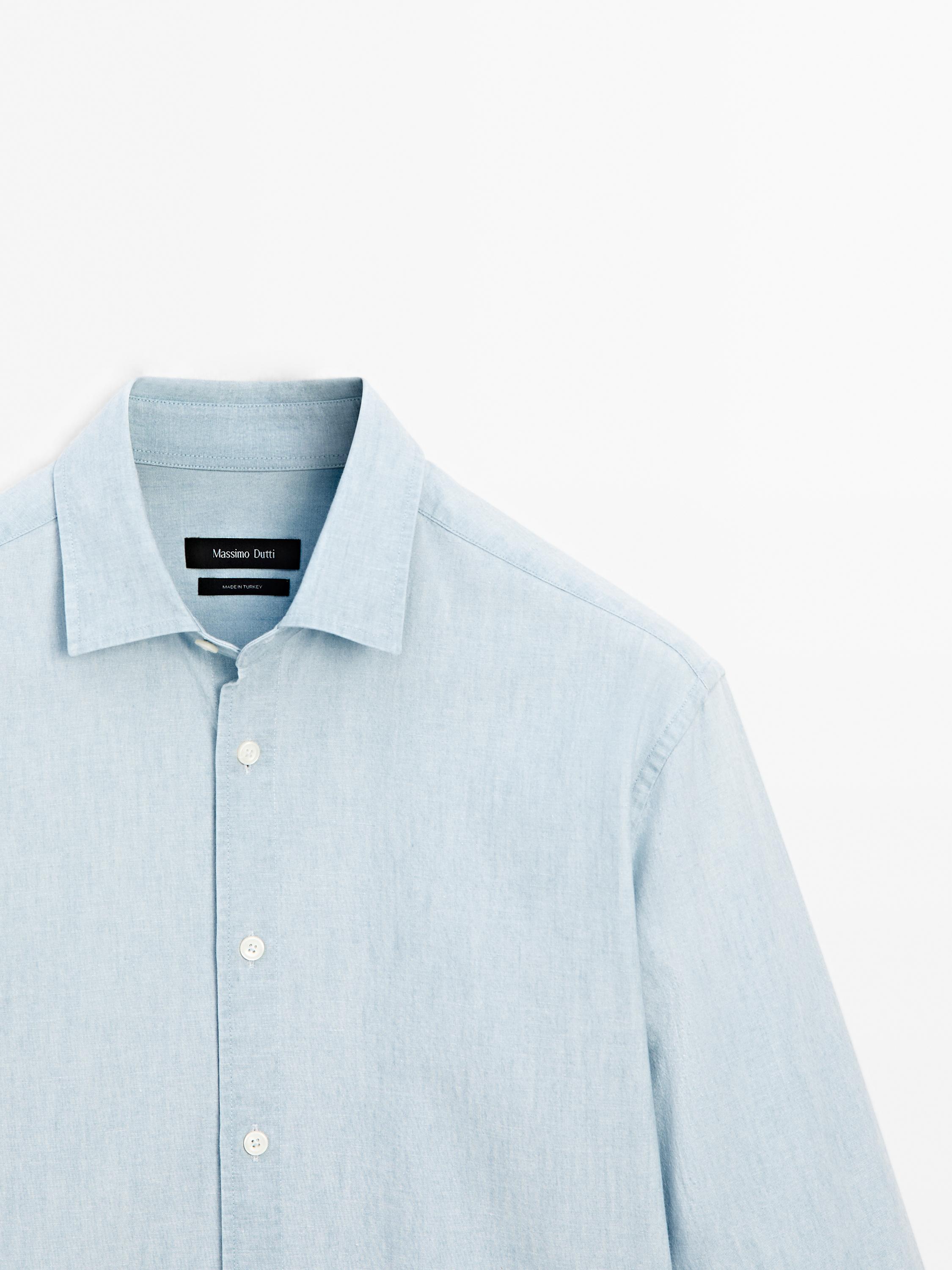 Denim slim-fit shirt