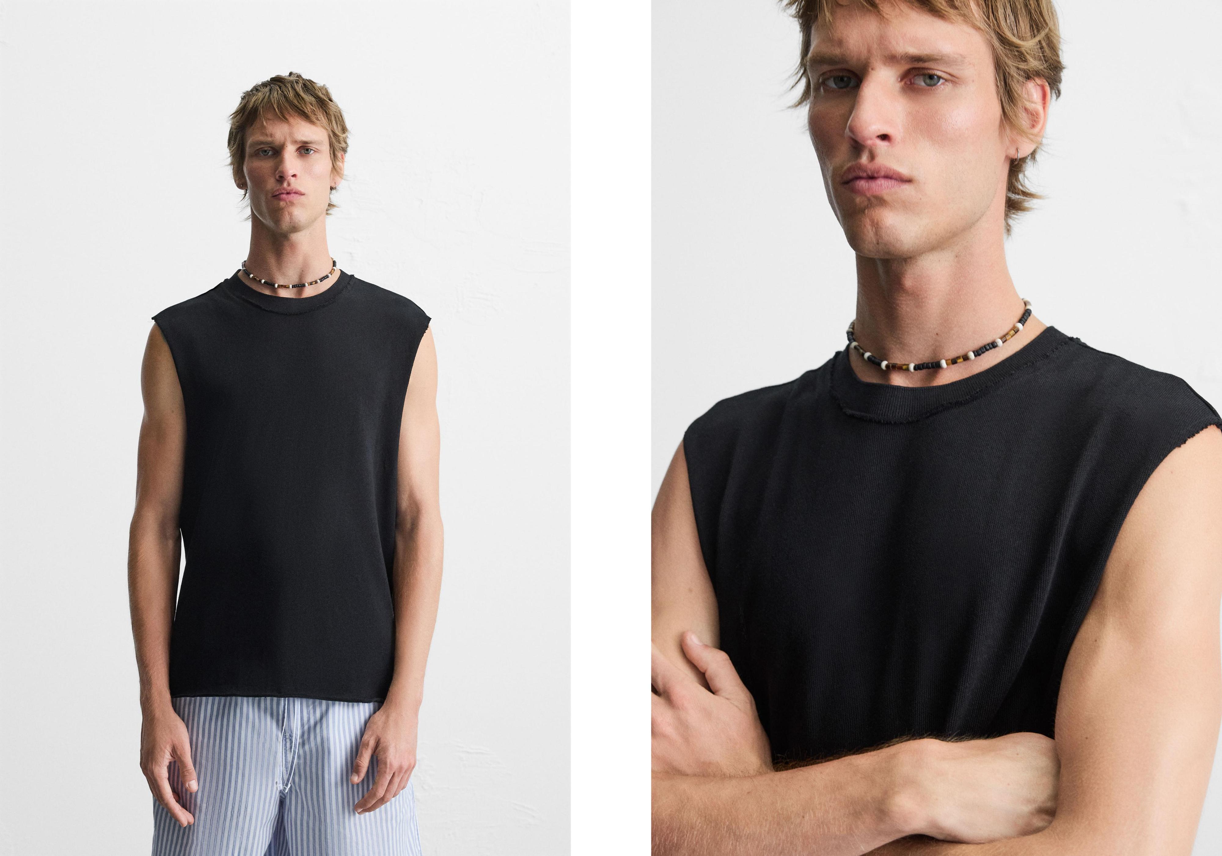 IRREGULAR KNIT TANK TOP