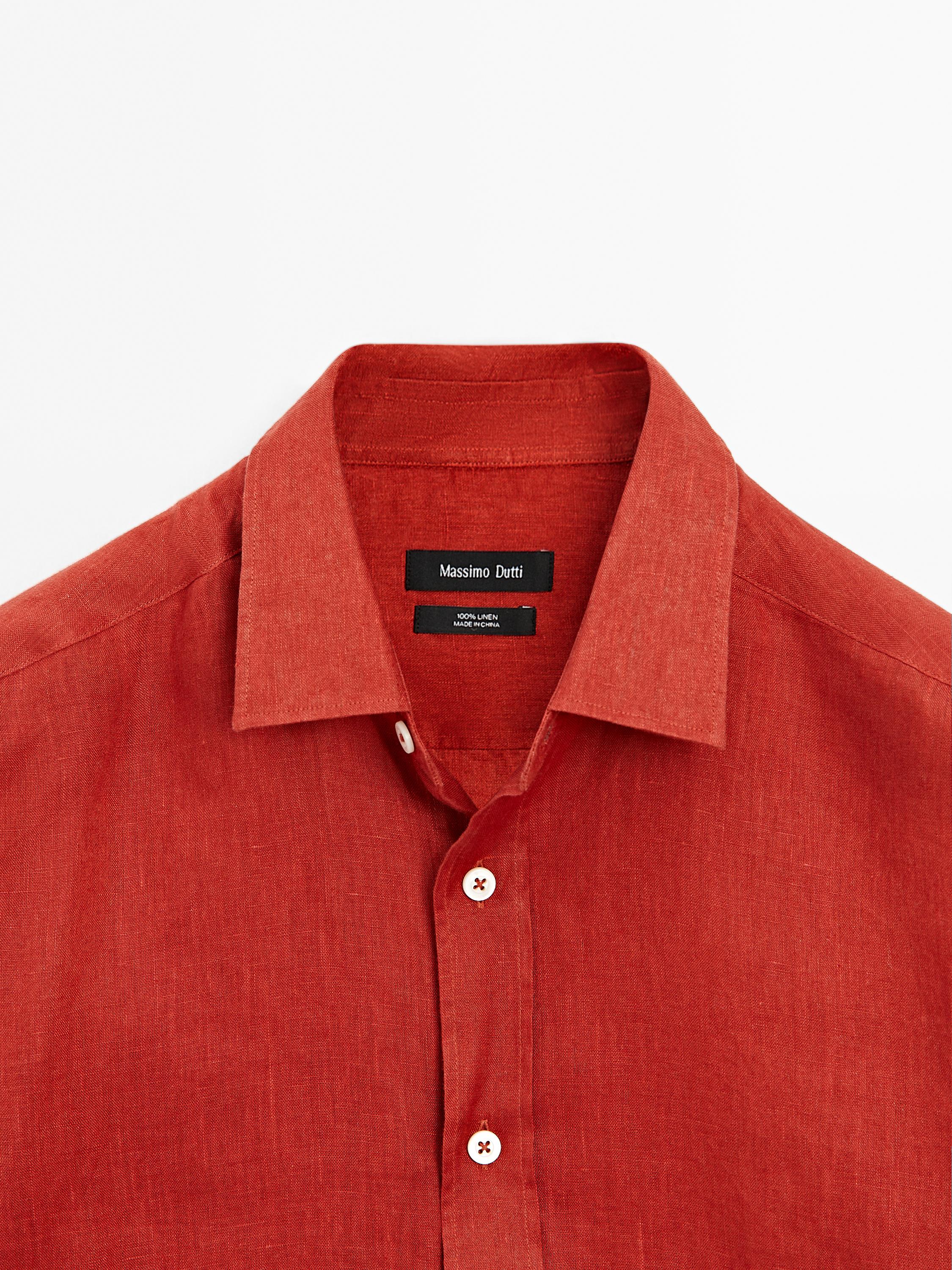 100% linen slim fit shirt