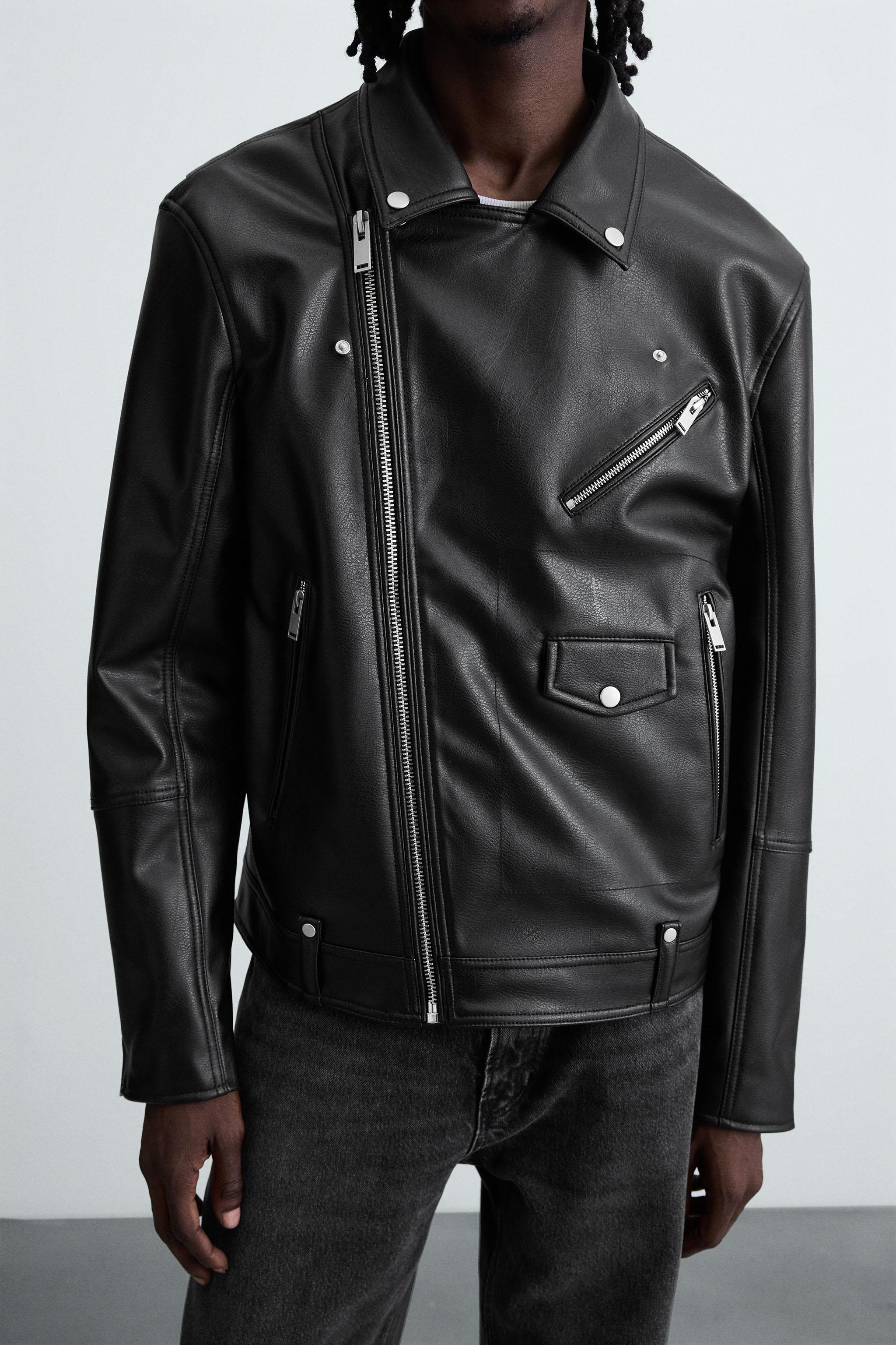 FAUX LEATHER BIKER JACKET
