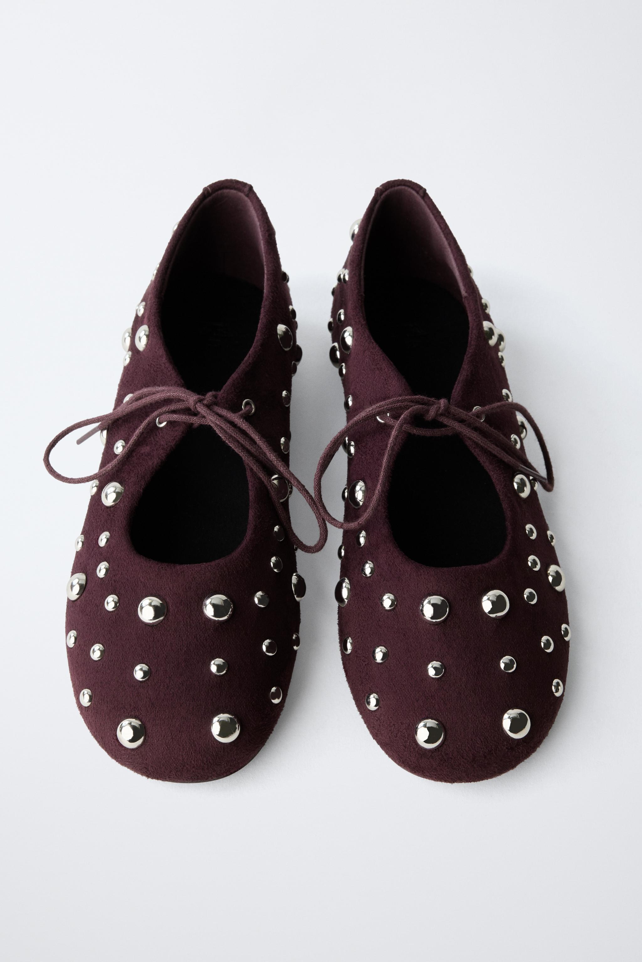 STUDDED BALLET FLATS