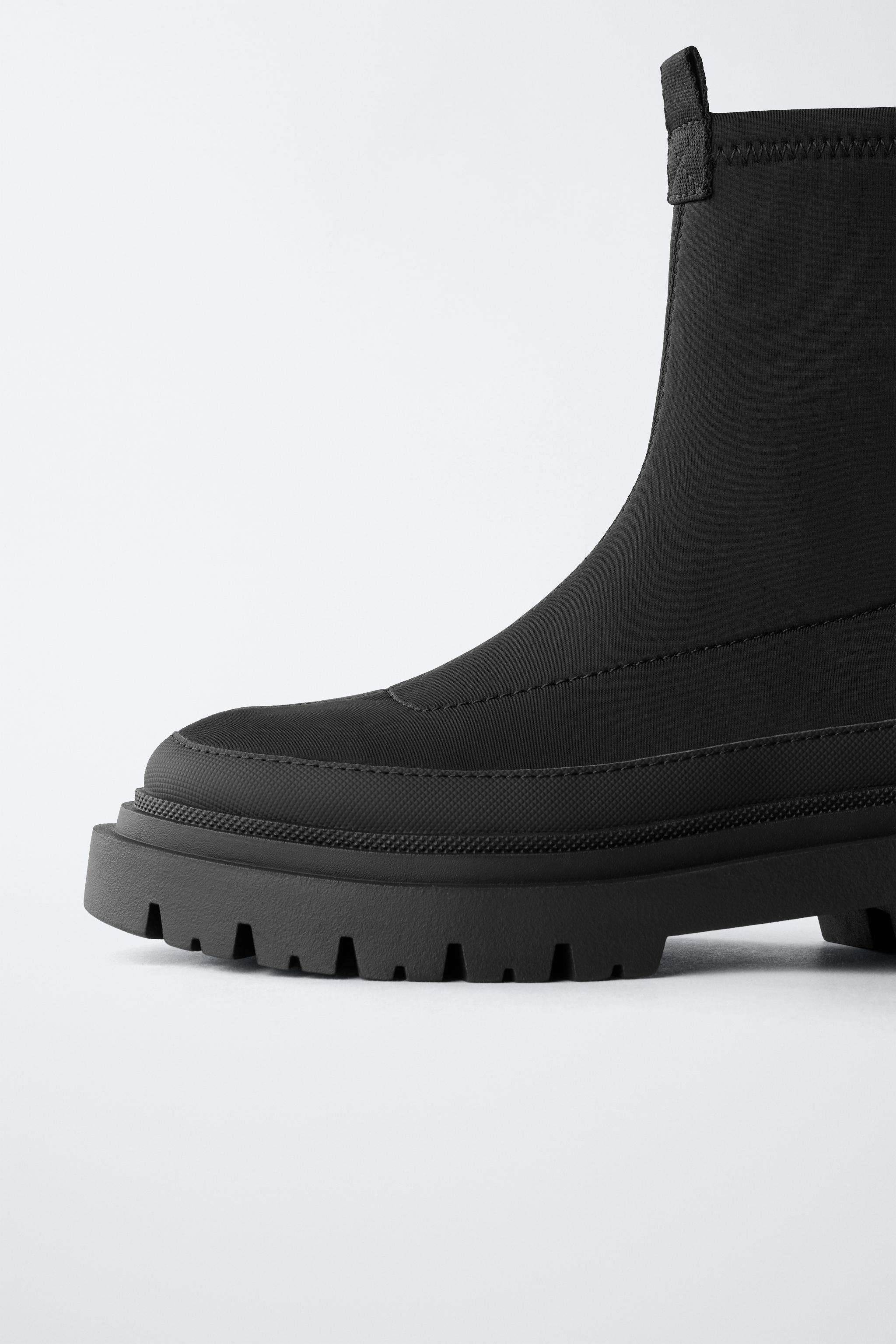 WATER REPELLENT SOCK-STYLE ANKLE BOOTS