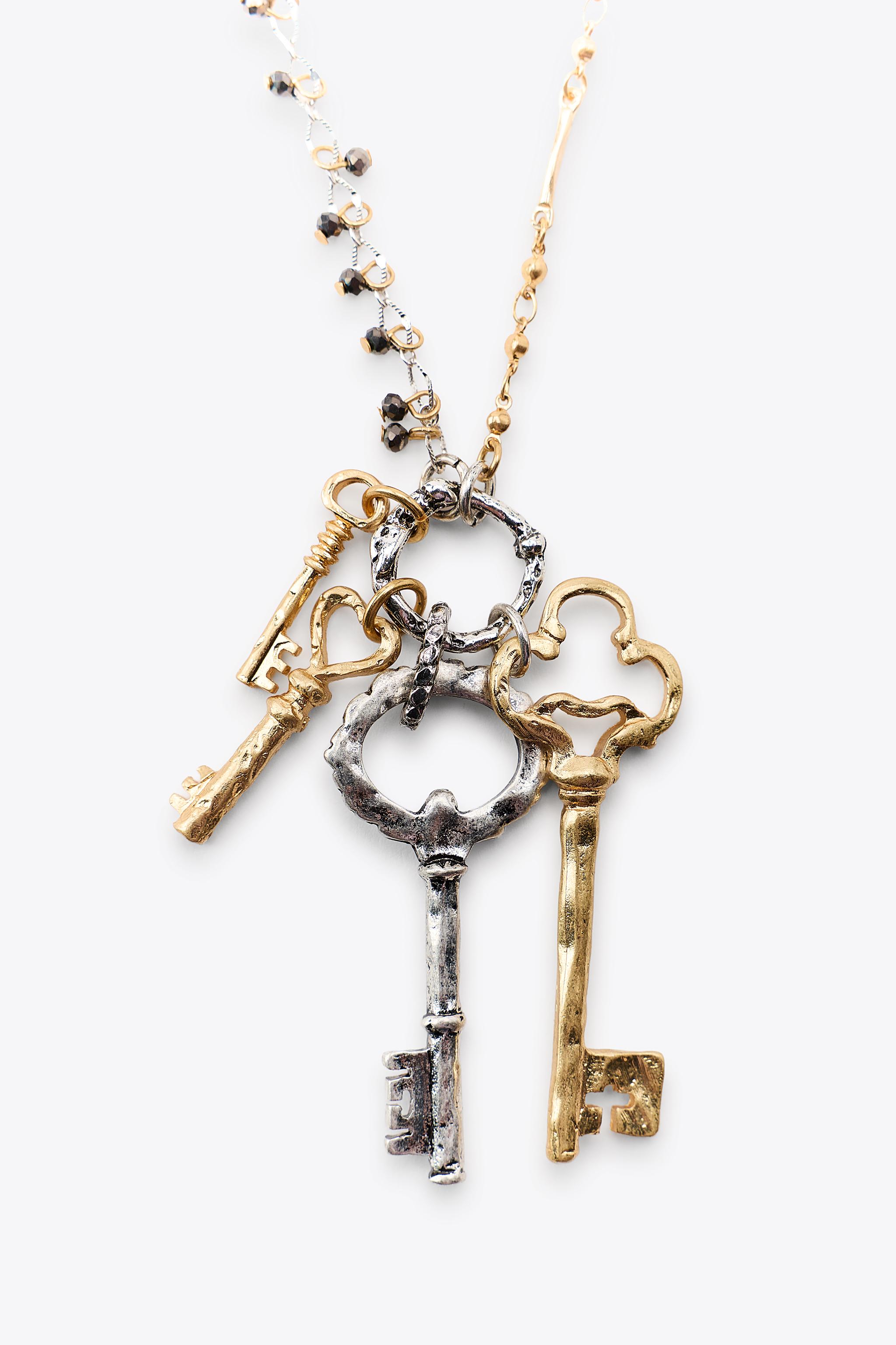 2-PACK OF COMBINATION PLATE AND KEY NECKLACES