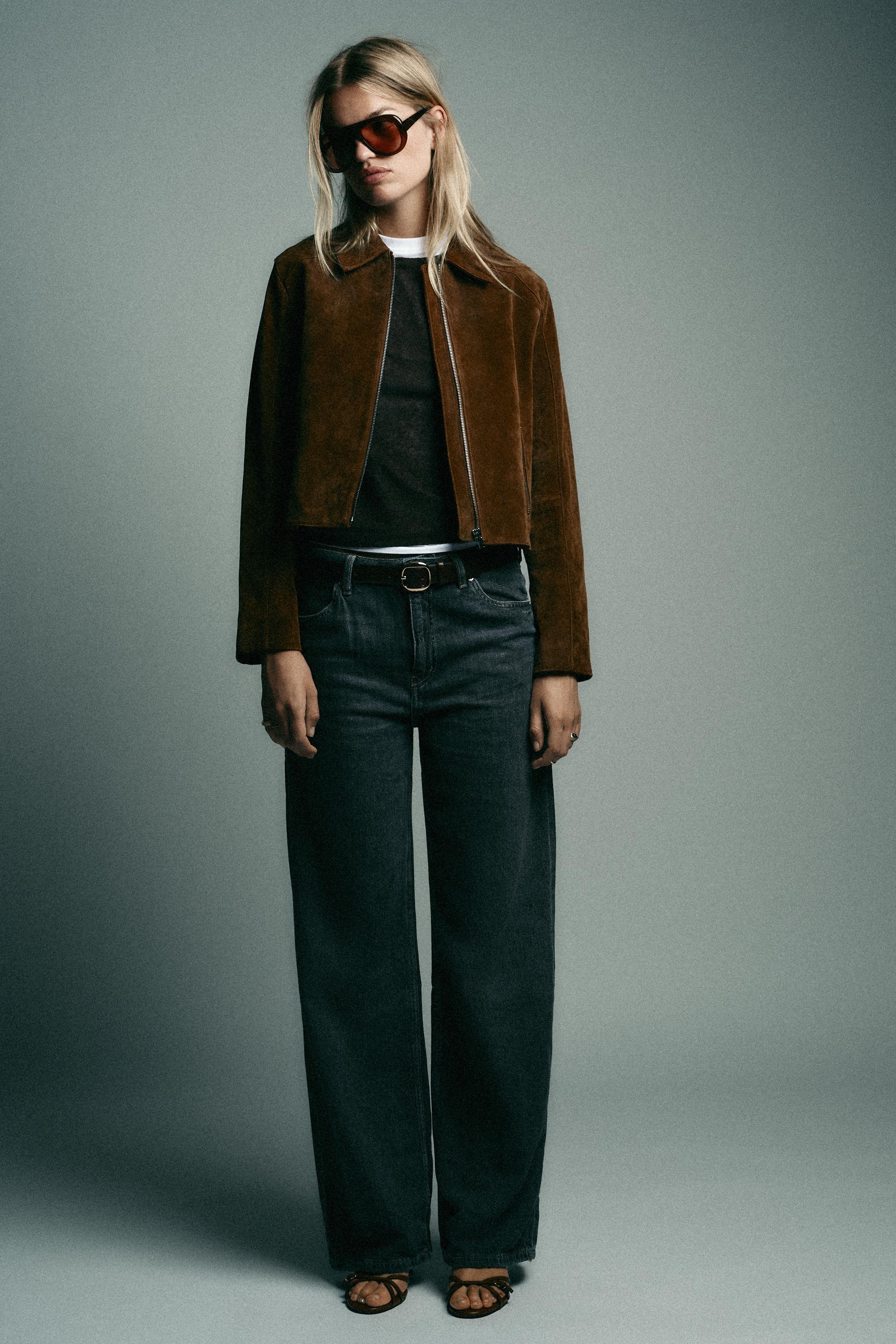 100% LEATHER SHORT JACKET