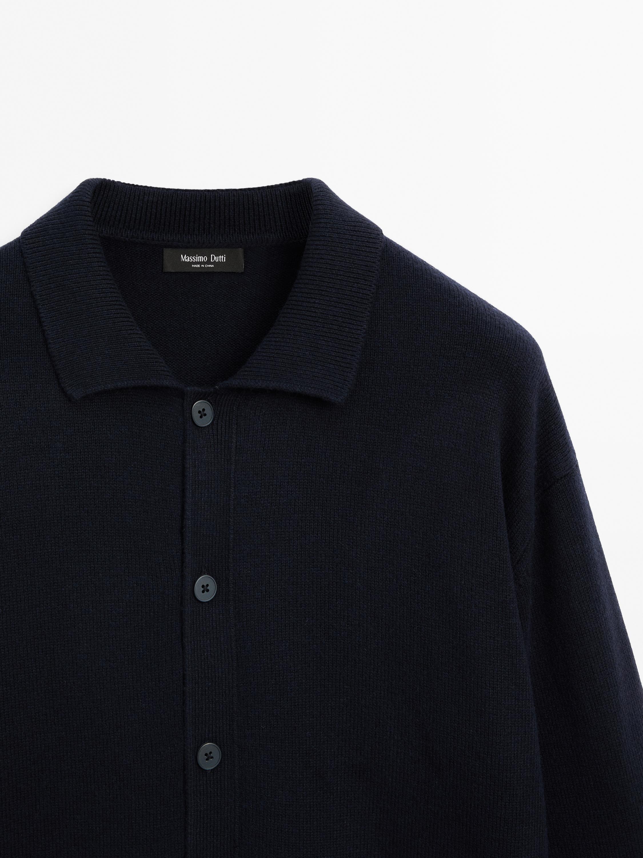 Cotton blend knit cardigan