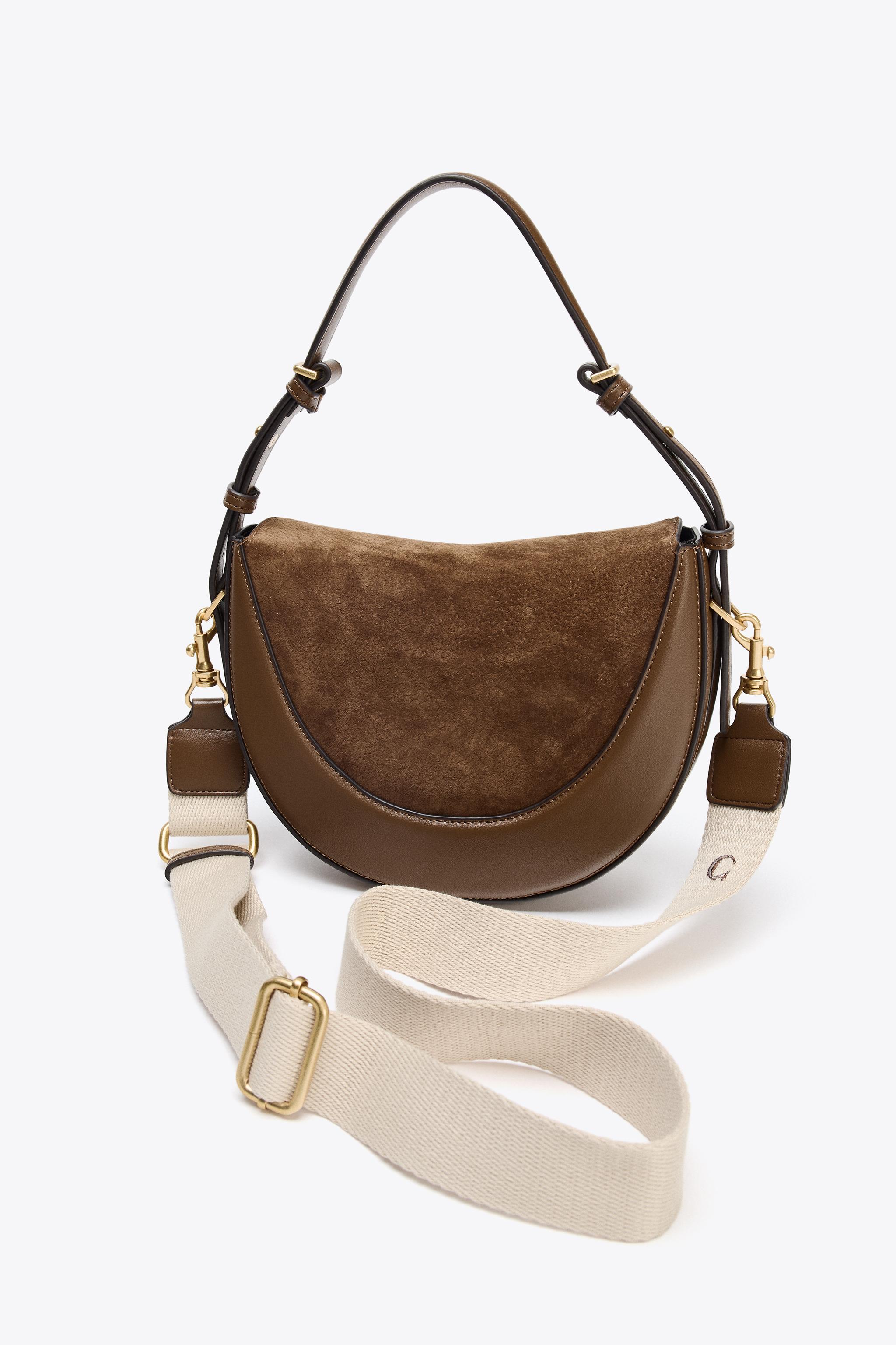 CROSSBODY BAG WITH LEATHER FLAP