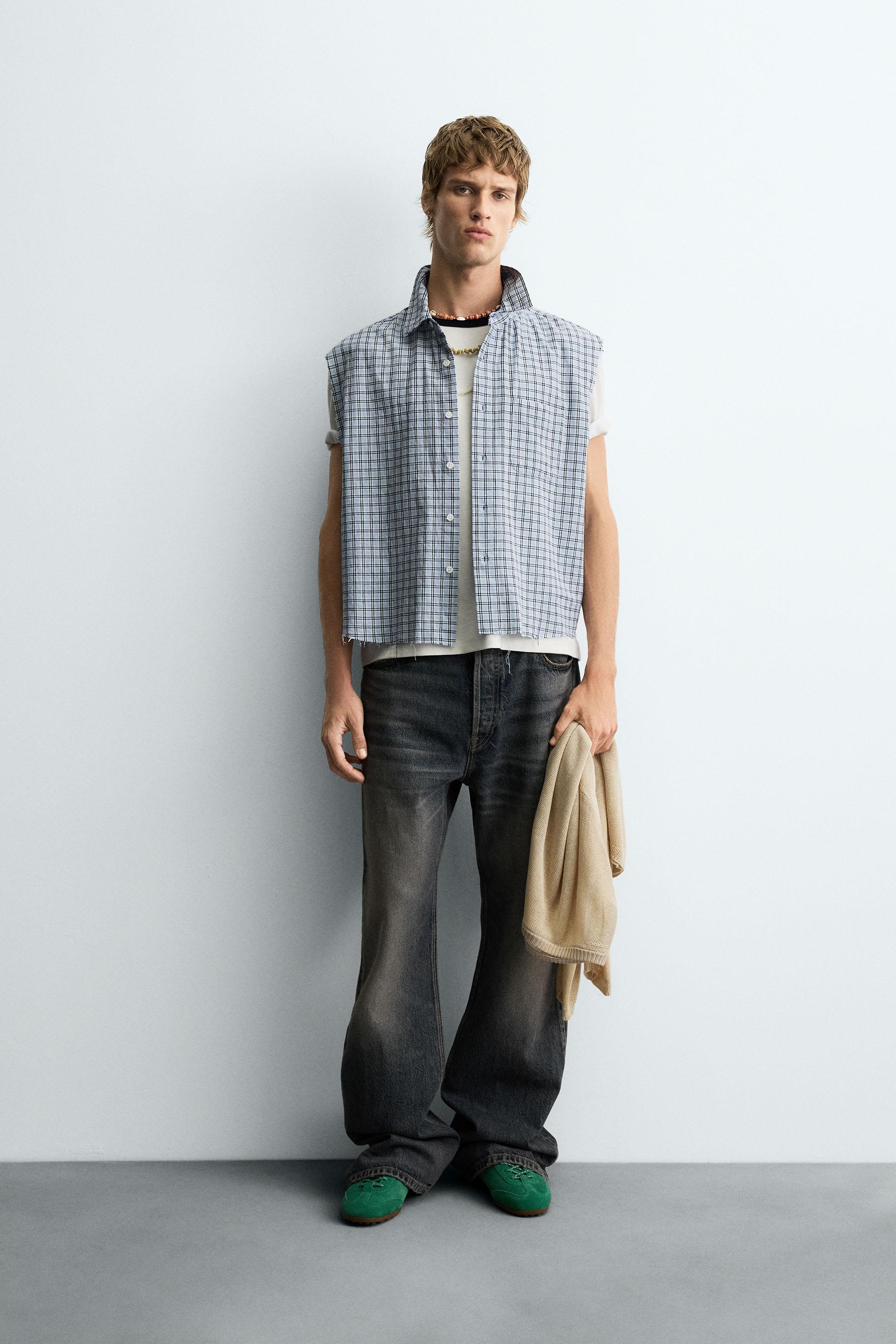 PLAID CROPPED FIT SHIRT