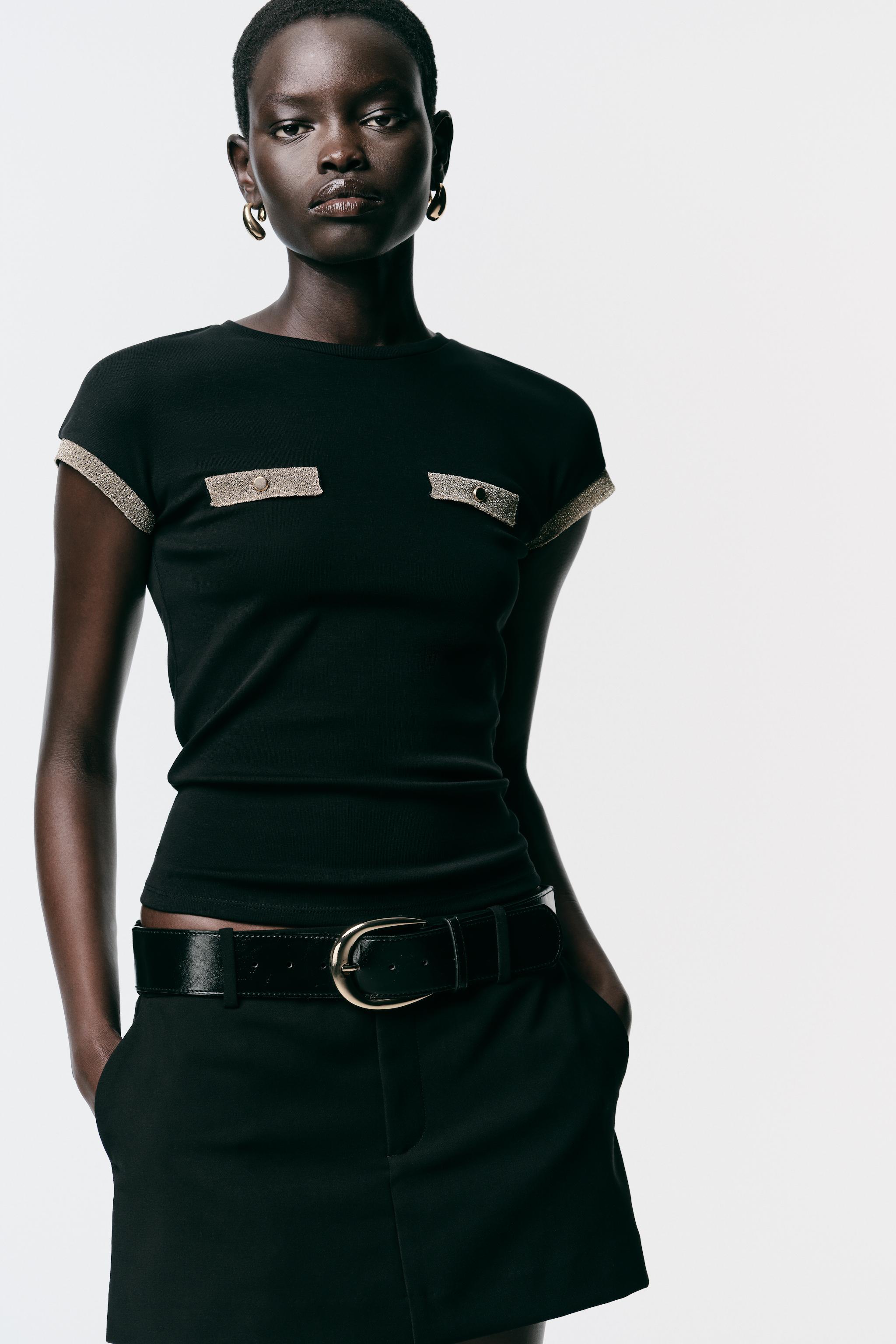 METALLIC THREAD T-SHIRT