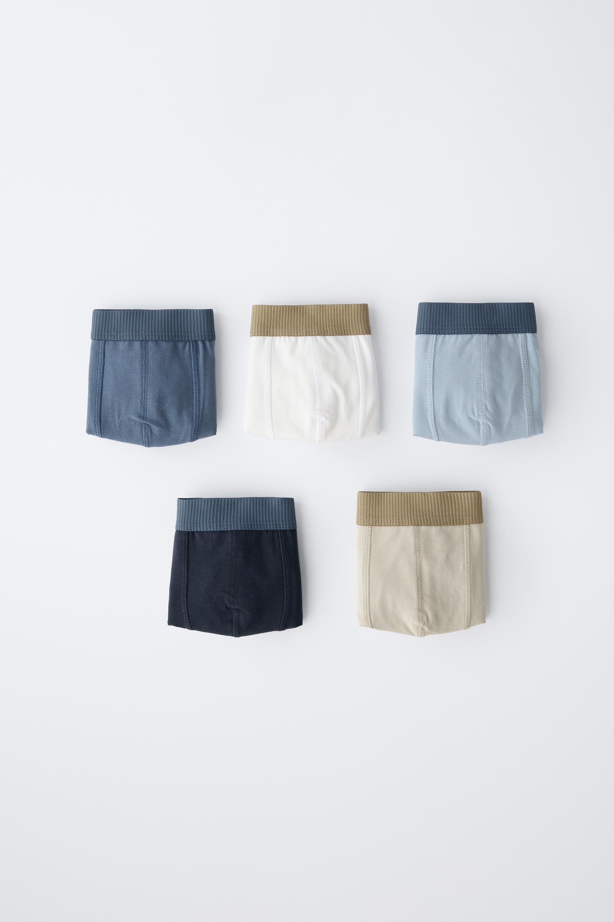 6-14 YEARS/ FIVE-PACK OF PLAIN BOXERS