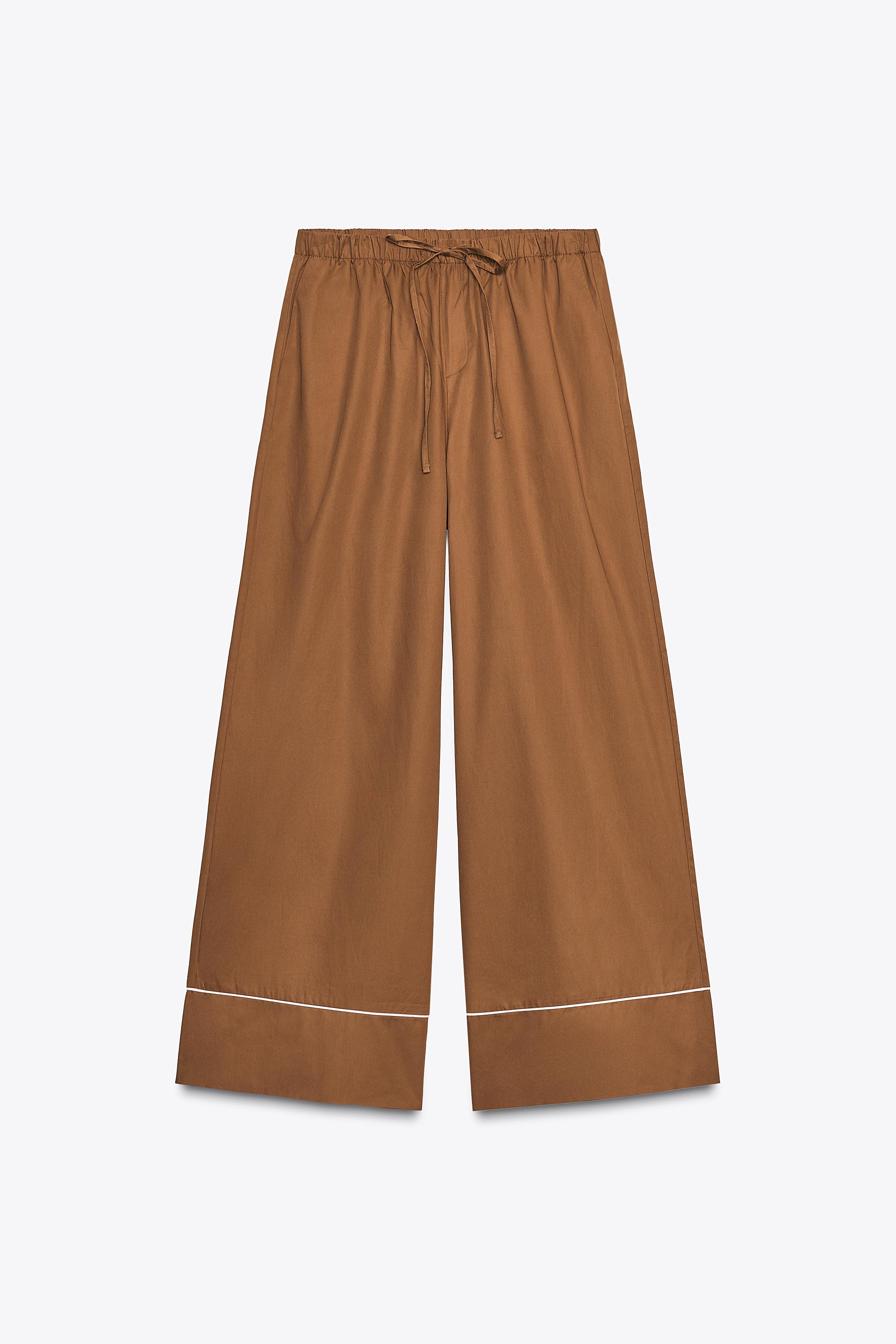 PIPED POPLIN PANTS