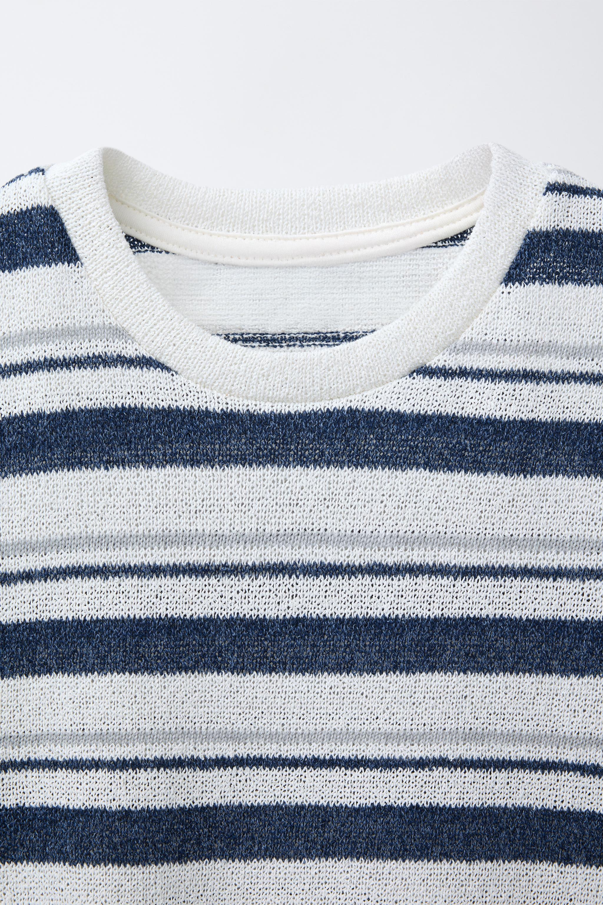 STRIPED KNIT T-SHIRT
