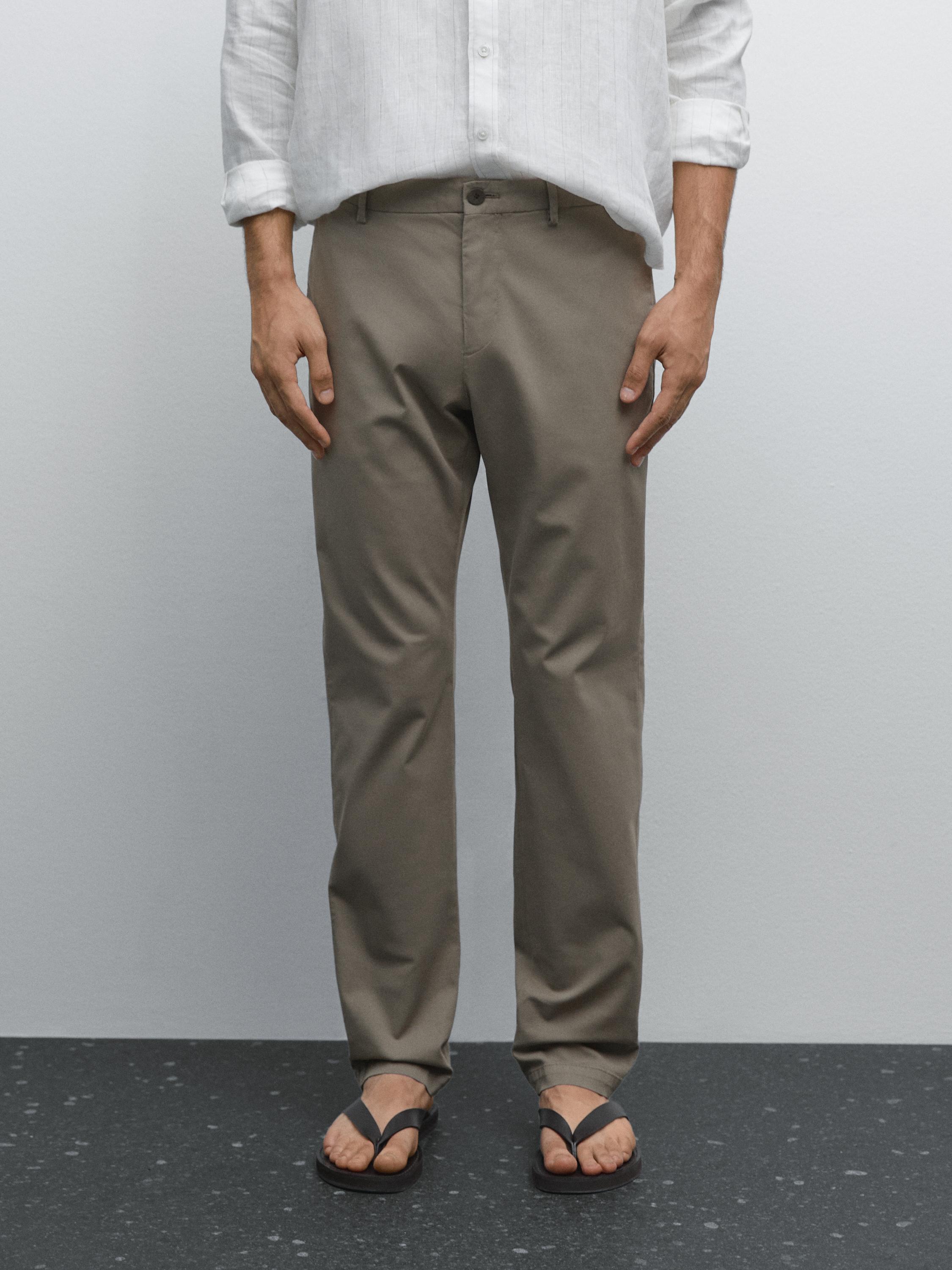 Slim fit textured trousers