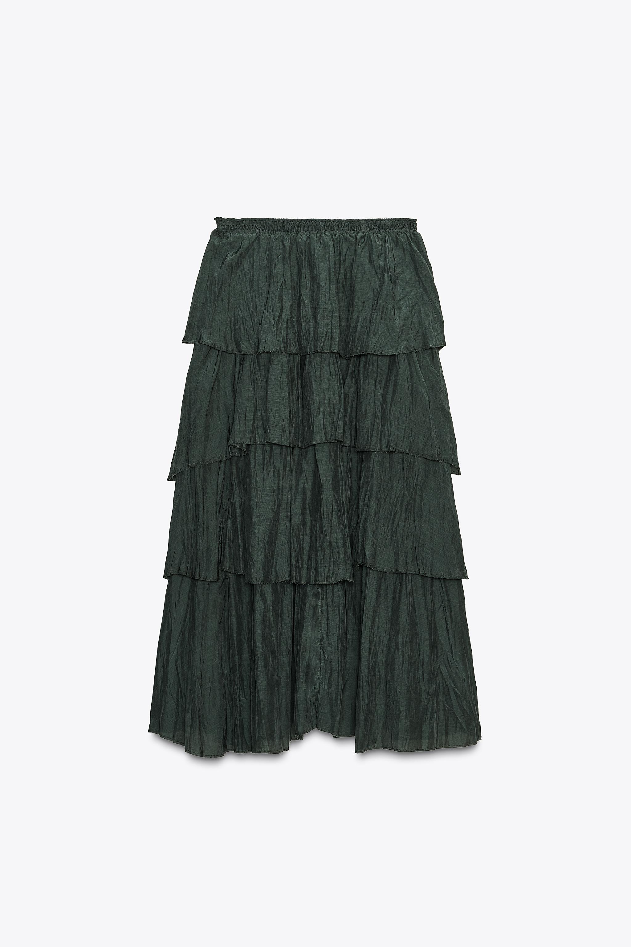 RUFFLED MIDI SKIRT ZW COLLECTION