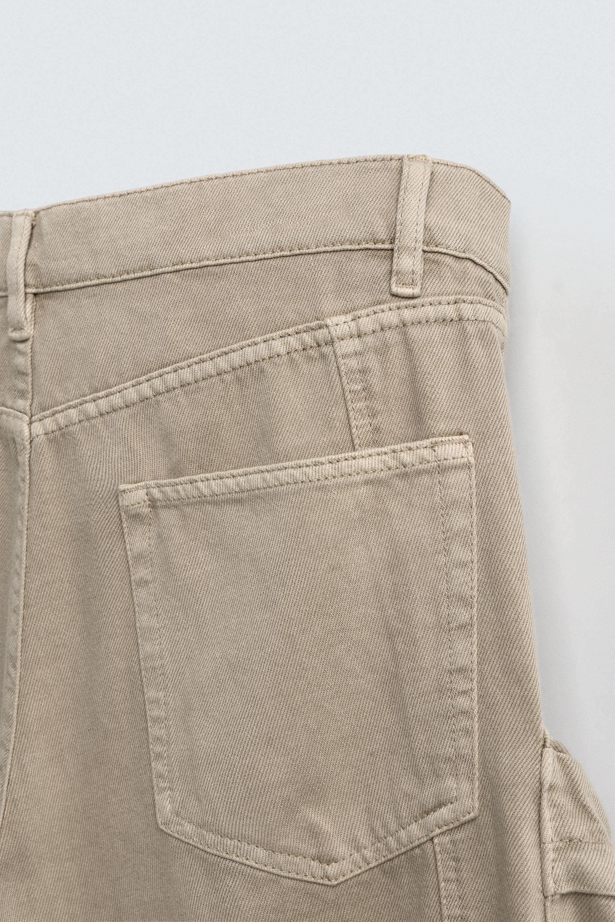 DENIM CARGO PANTS WITH POCKETS