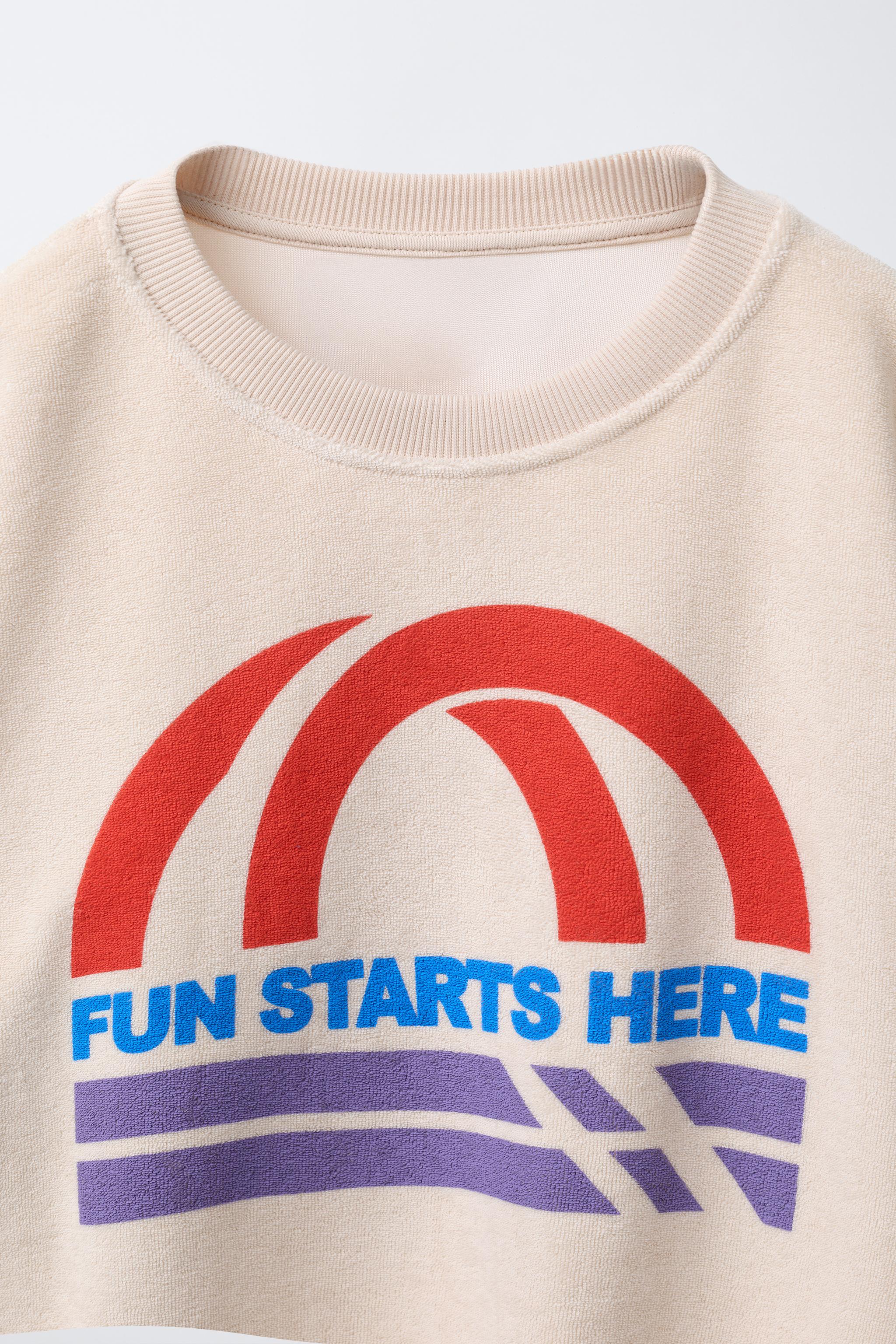 TERRY CONTRAST SLEEVE SWEATSHIRT