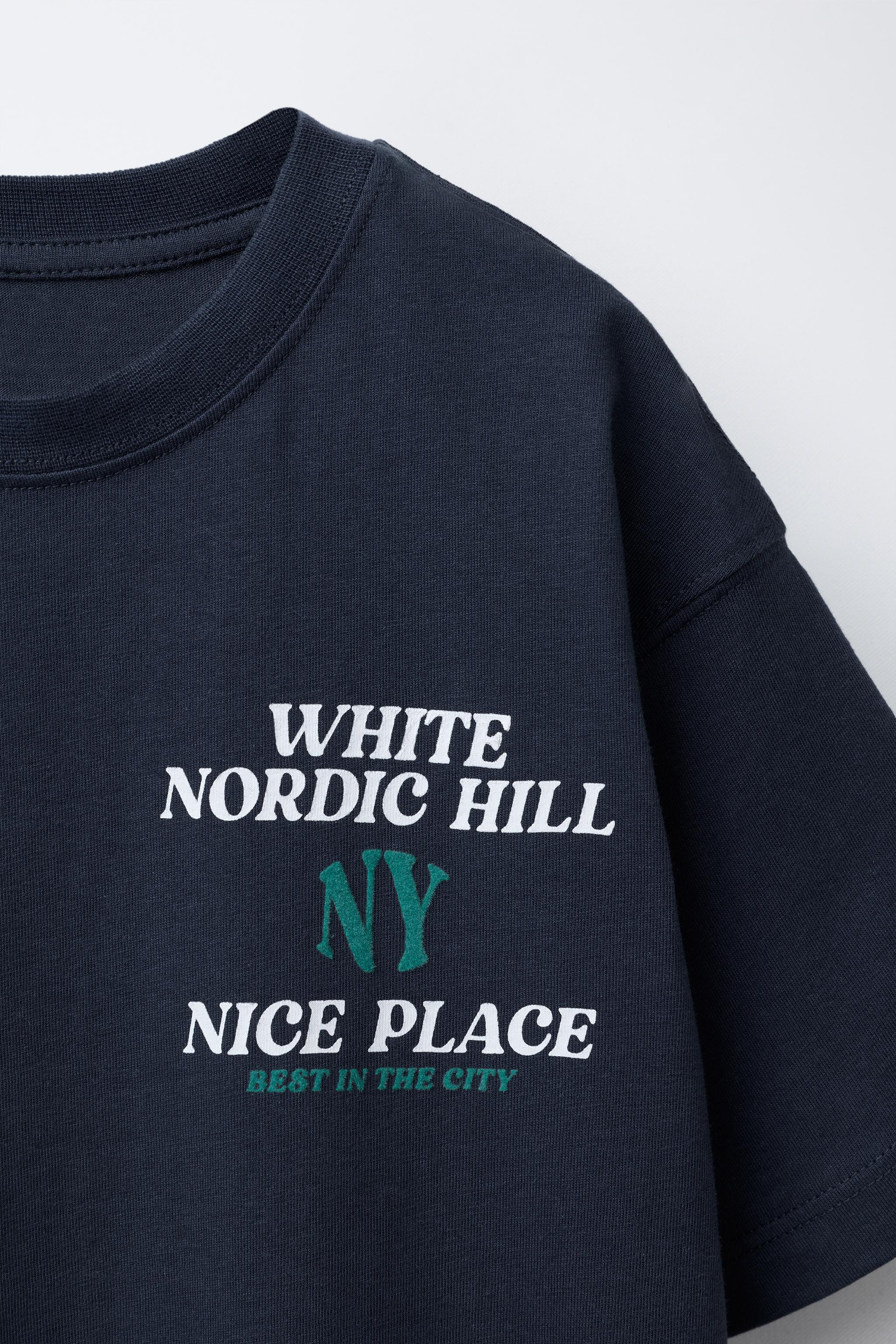 VARSITY FLOCKED TEXT T-SHIRT