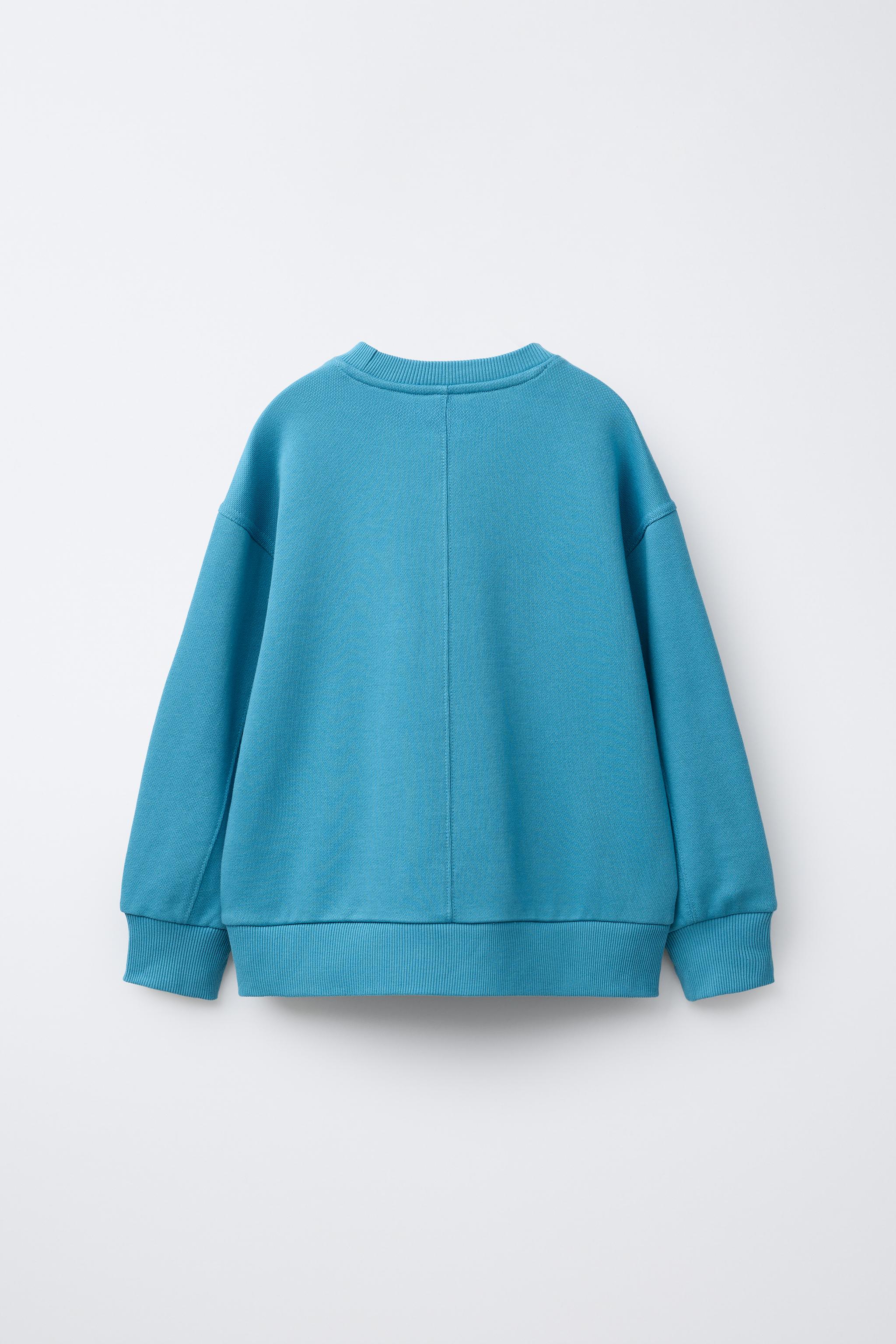 PLAIN SWEATSHIRT WITH RAISED TEXT