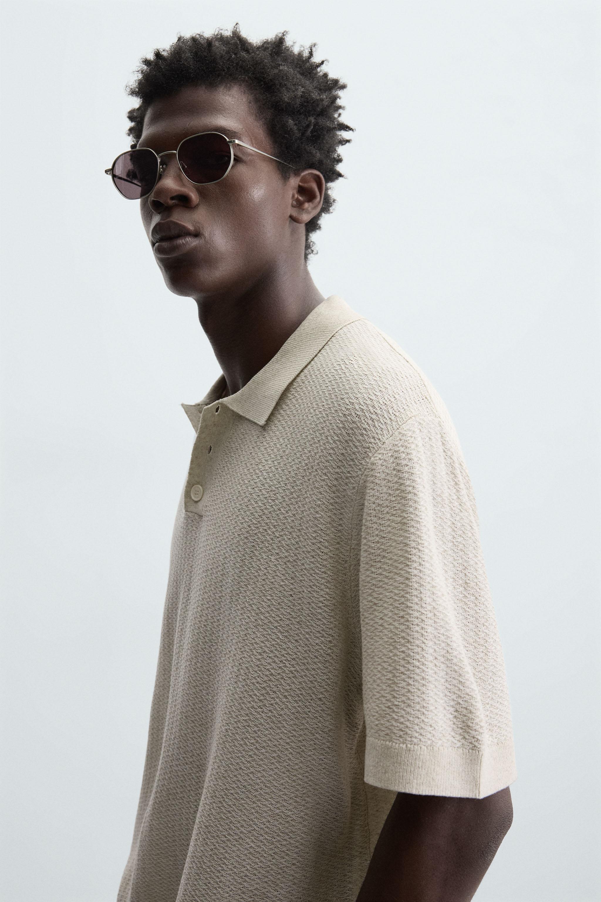 TEXTURED KNIT POLO SHIRT