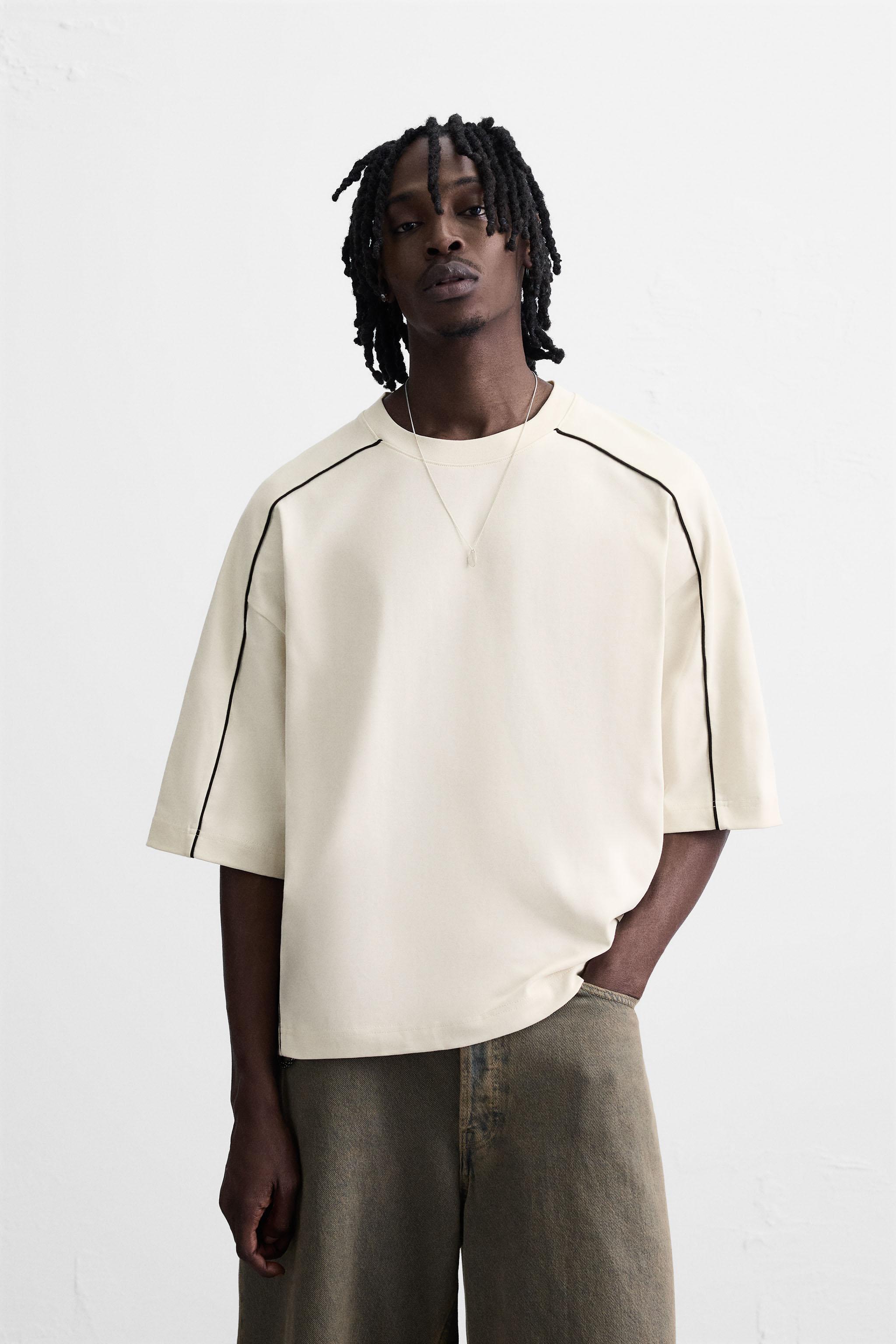 CONTRAST PIPED SWEATSHIRT