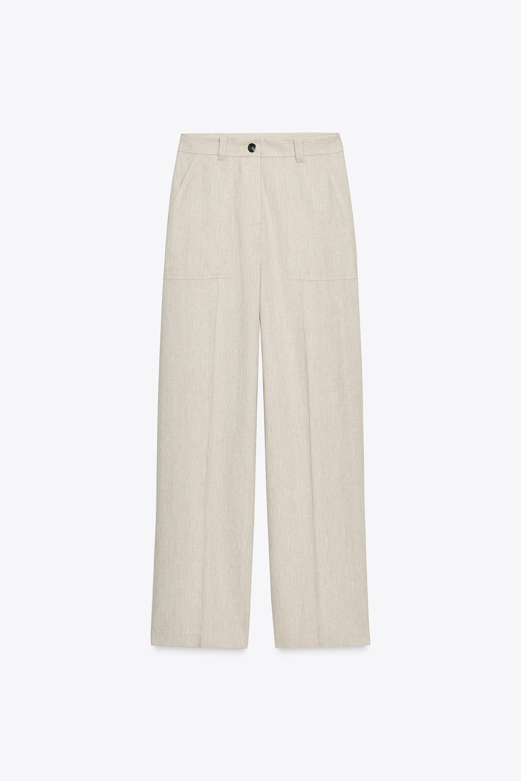 TOPSTITCHED STRAIGHT LEG PANTS