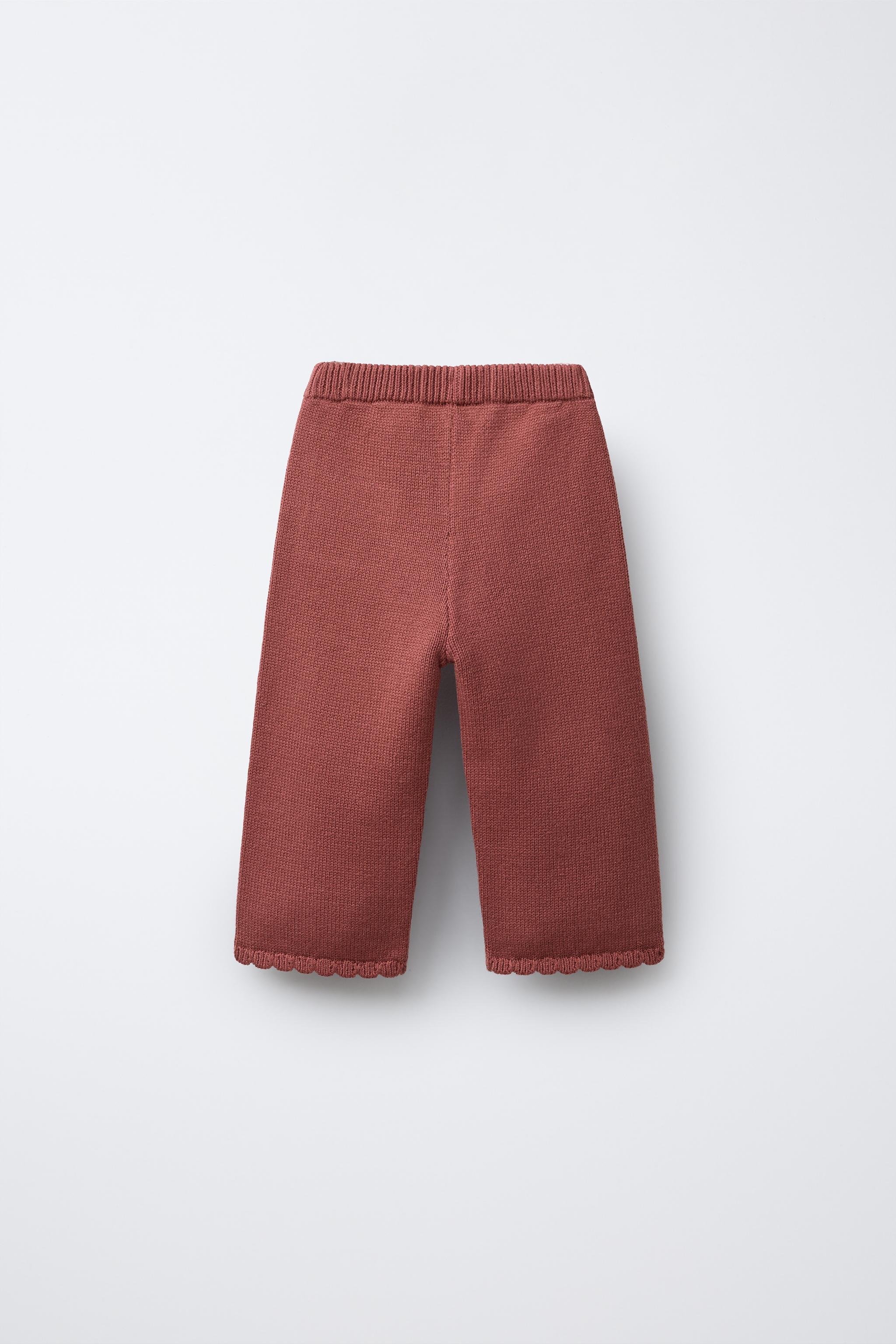 EMBROIDERED FLORAL KNIT PANTS