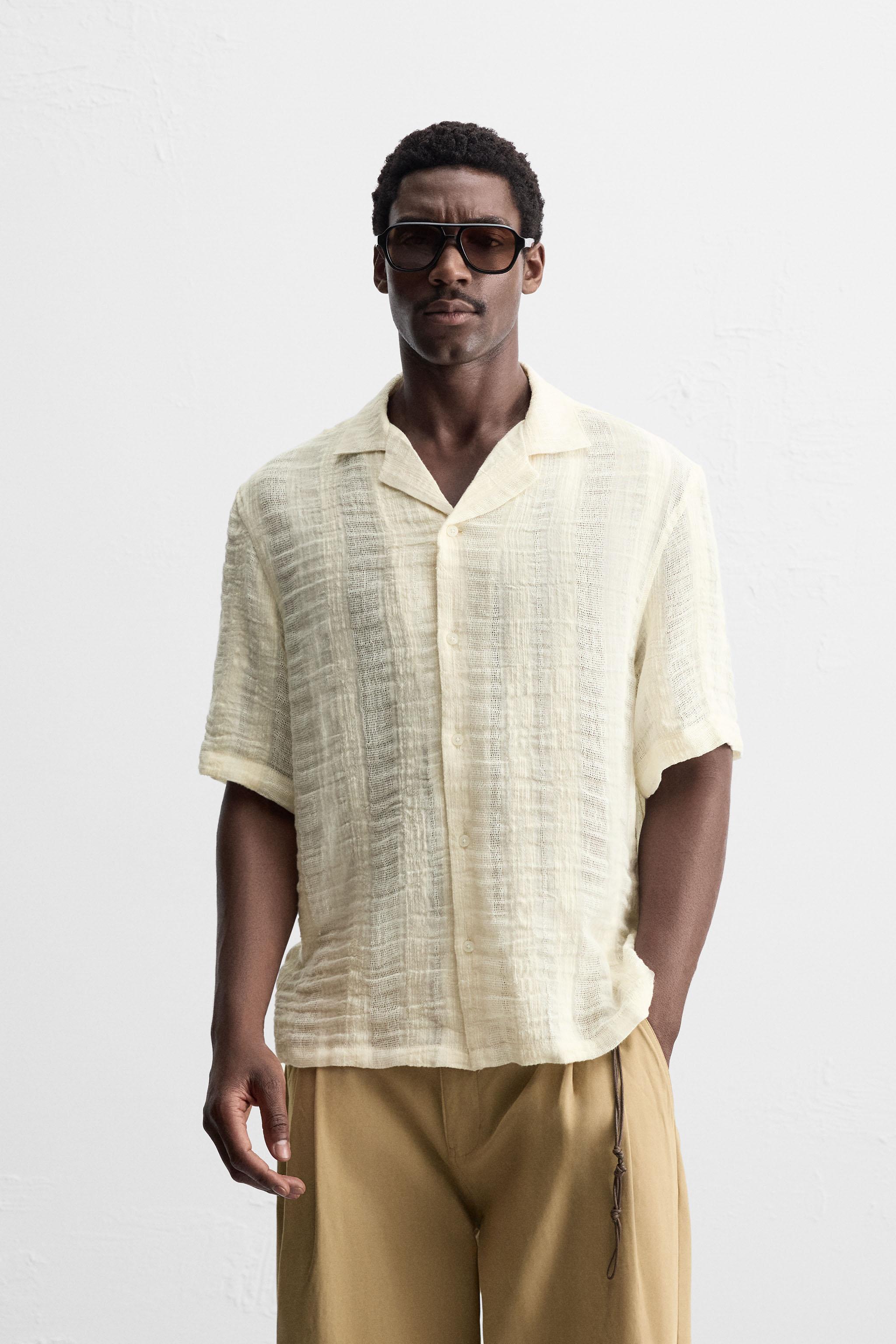 COTTON LINEN JACQUARD SHIRT