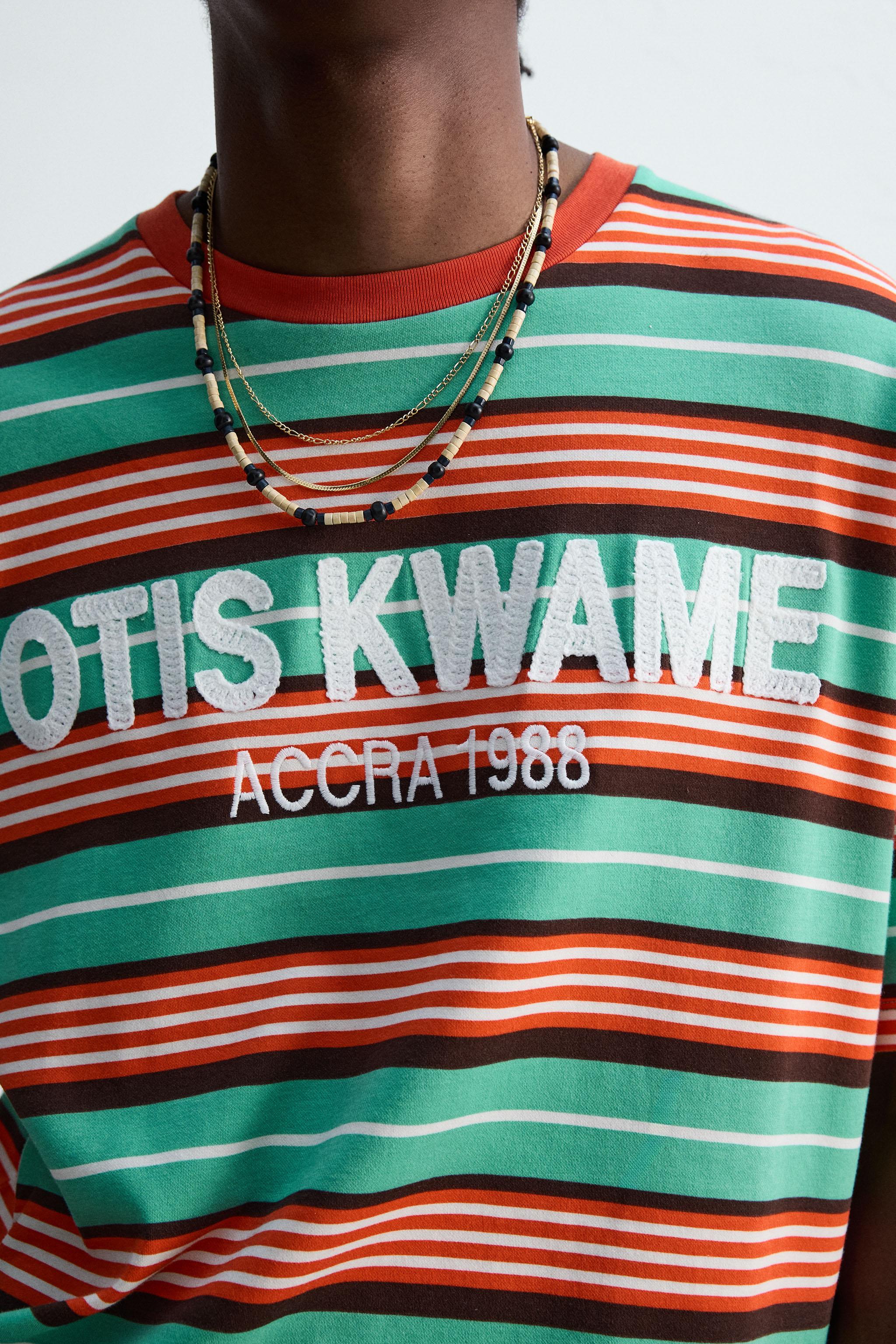 EMBROIDERED STRIPED T-SHIRT © OTIS KWAME KYE QUAICOE