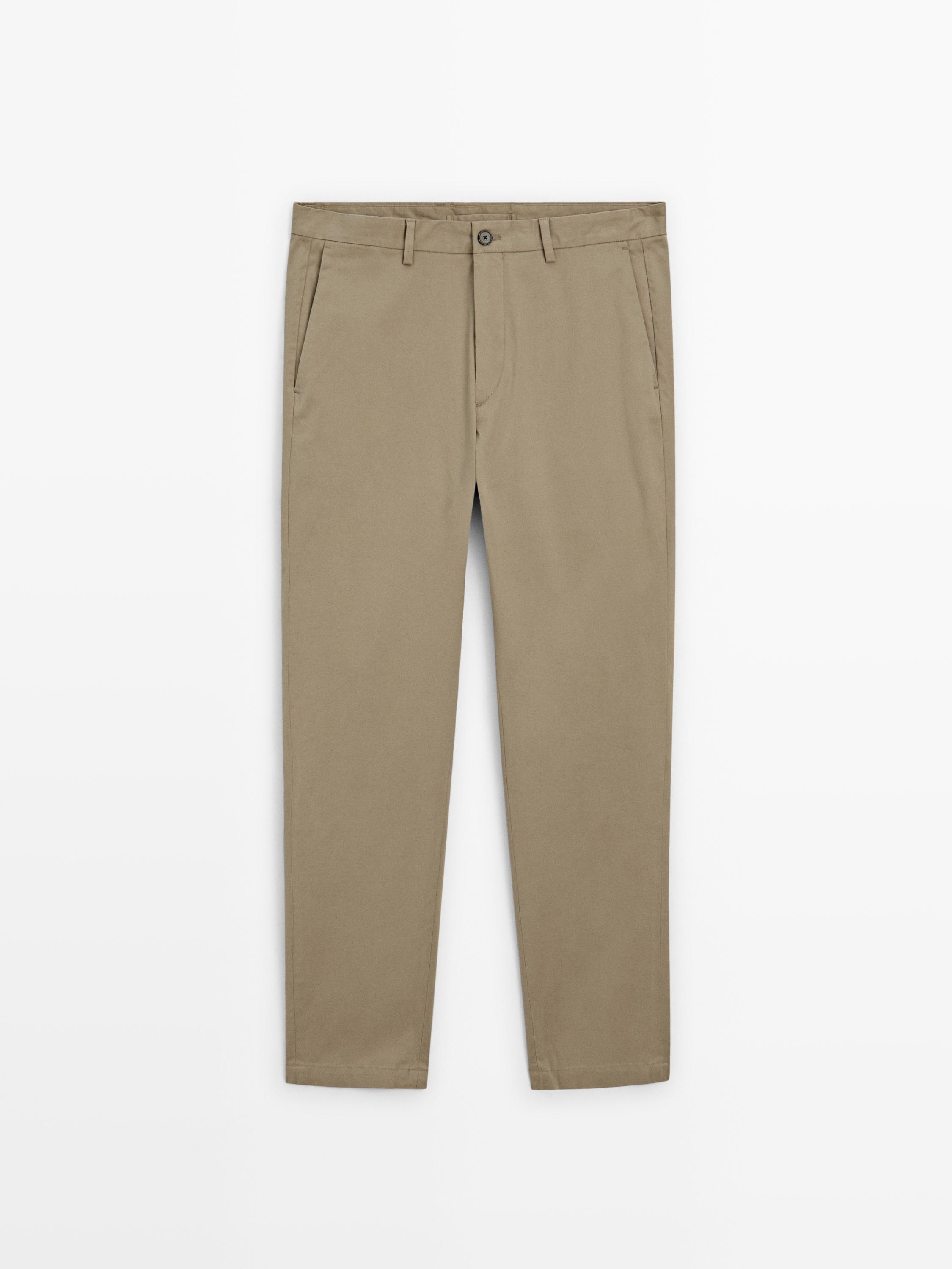 100% cotton slim fit trousers