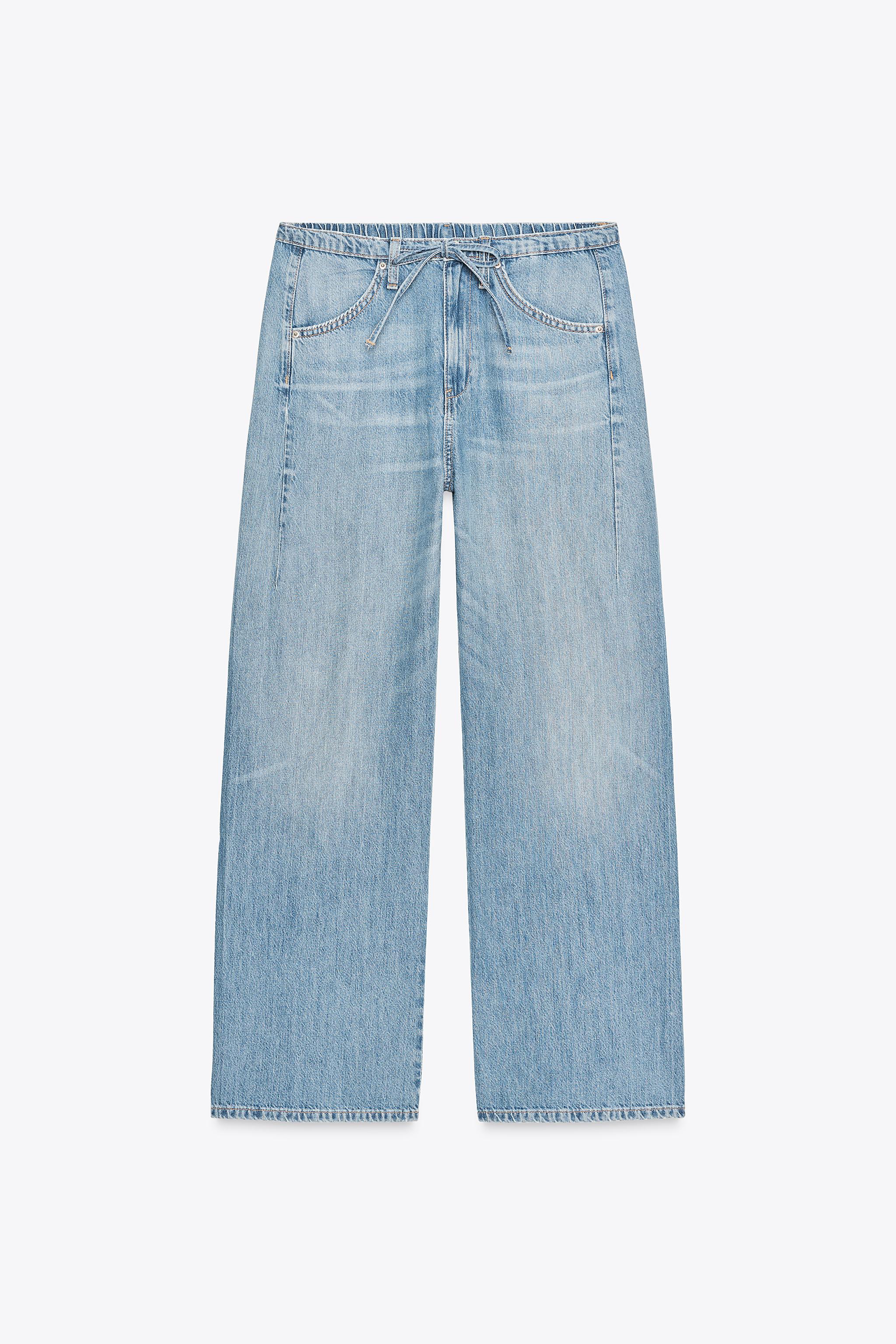 TRF FLOWY DRAWSTRING DENIM PANTS