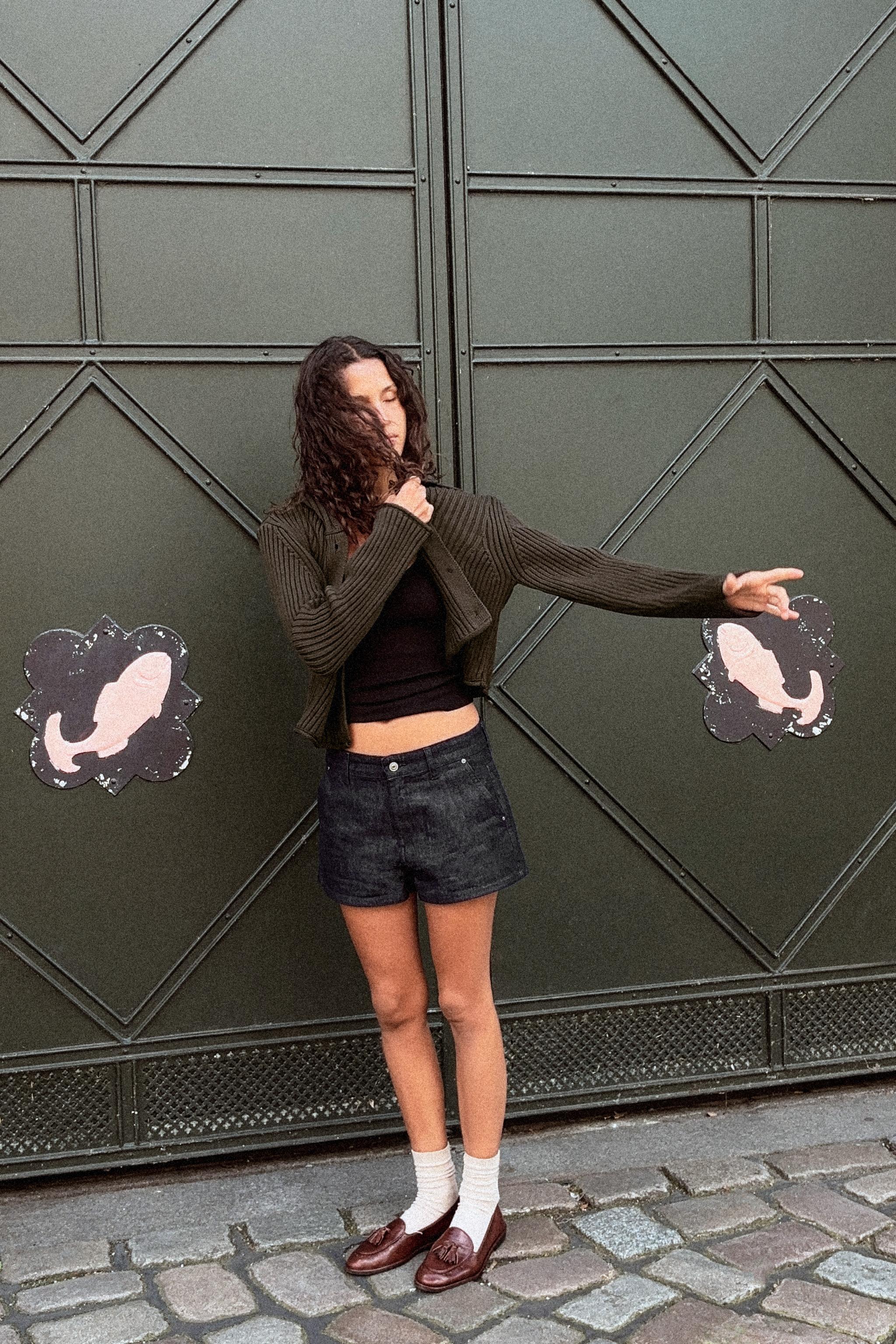 RIB KNIT CARDIGAN WITH BUTTONS