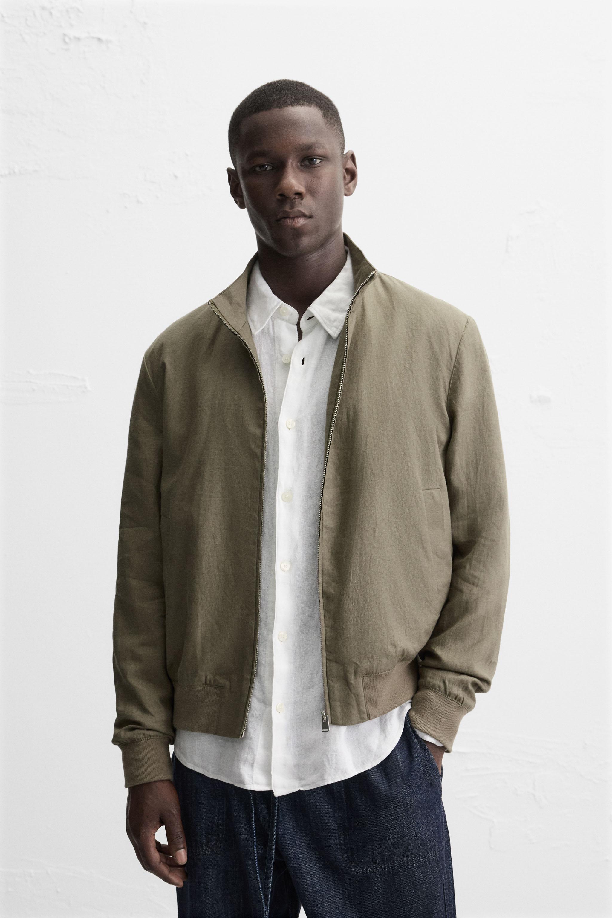 100% LINEN BOMBER JACKET