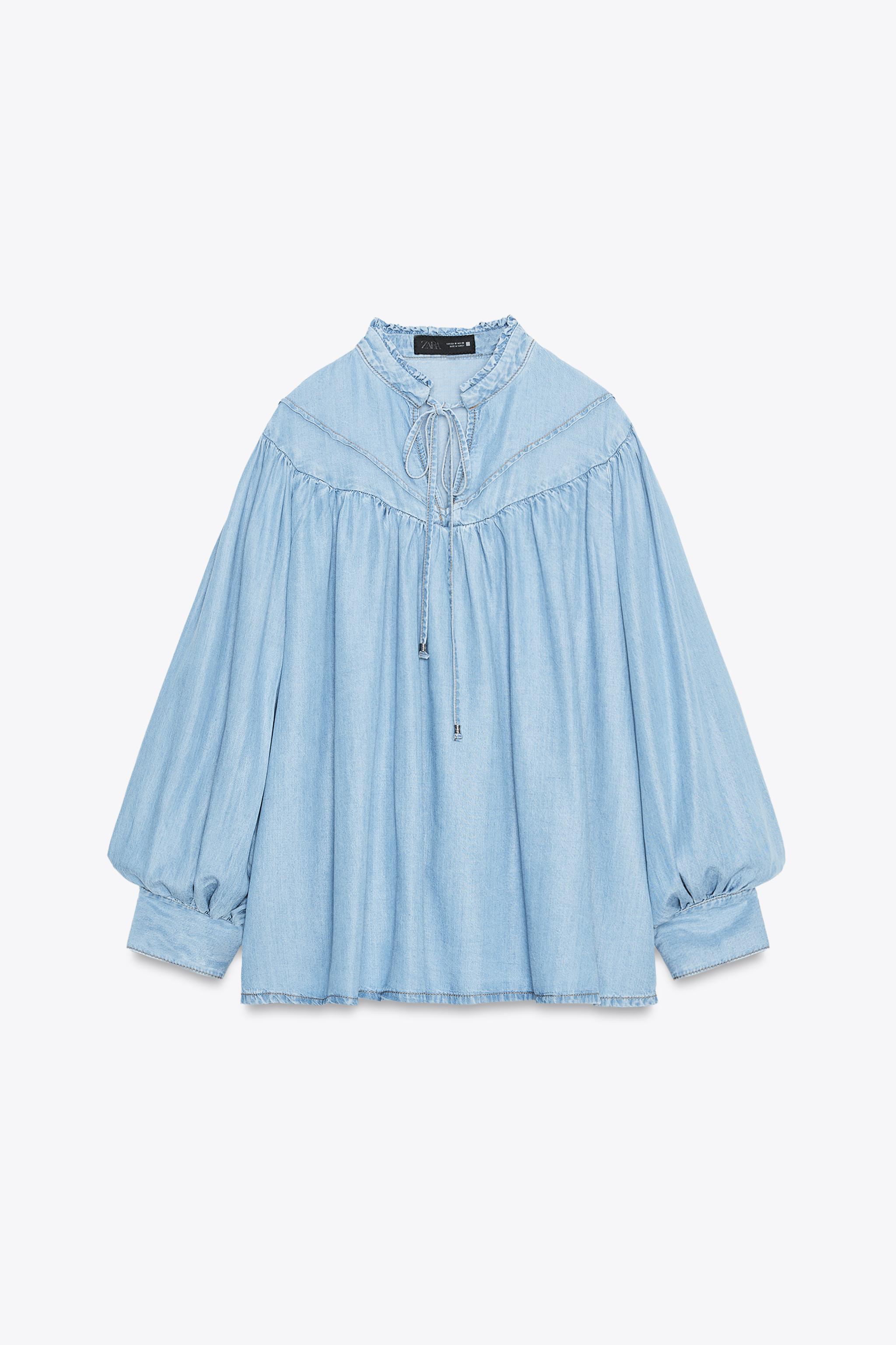 OVERSIZED FLOWY DENIM SHIRT