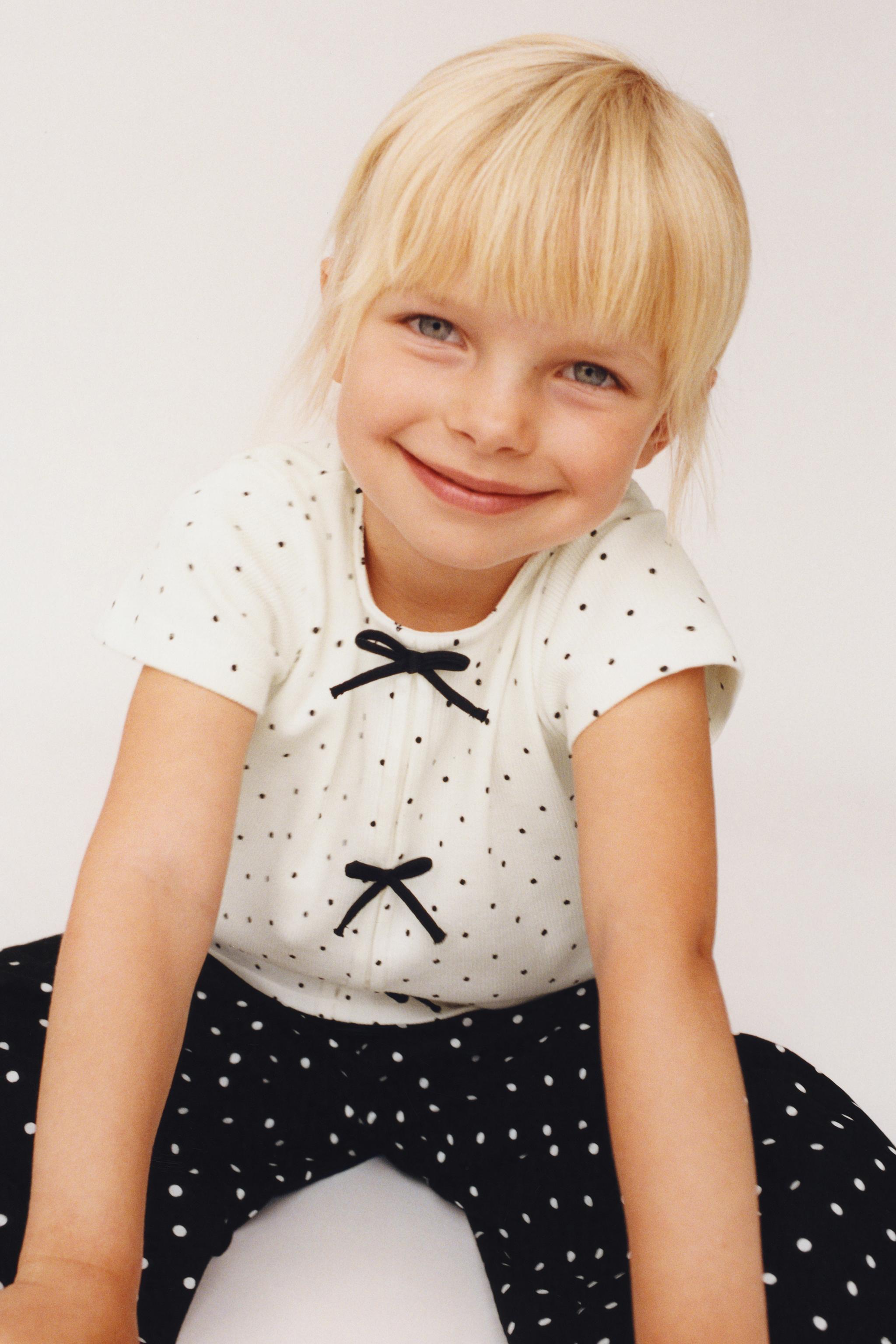 RIBBED T-SHIRT WITH BOWS