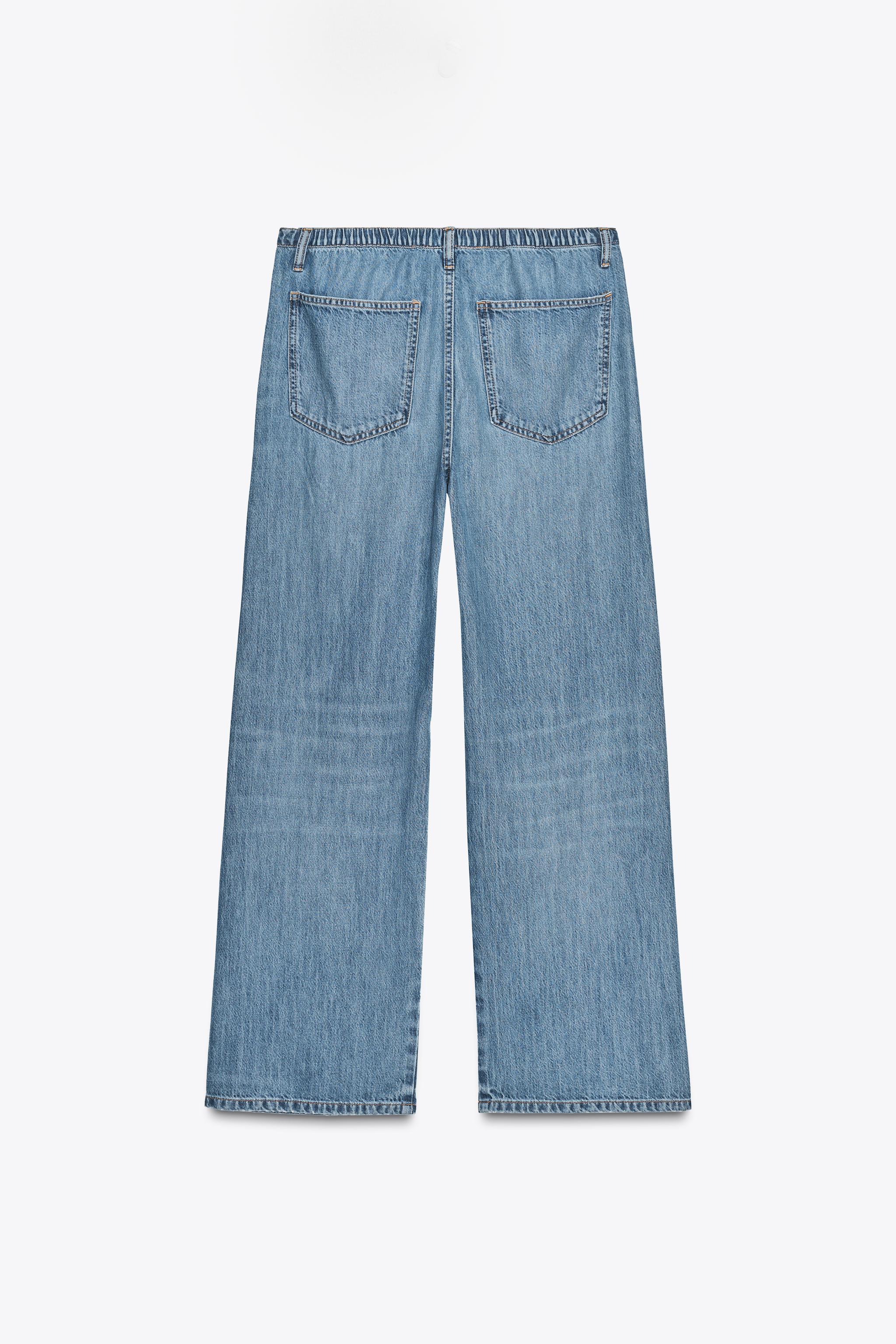 TRF FLOWY DRAWSTRING DENIM PANTS