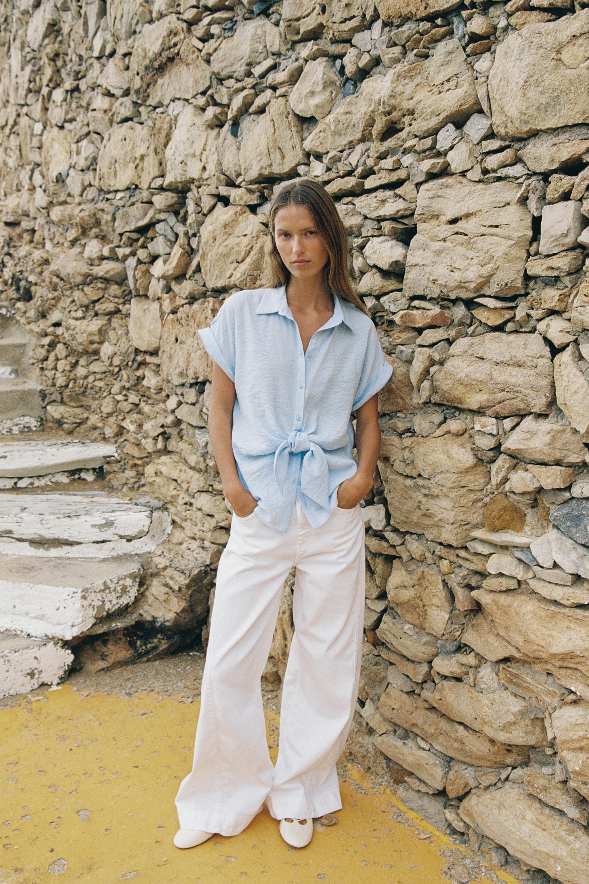 KNOTTED SHORT SLEEVE SHIRT