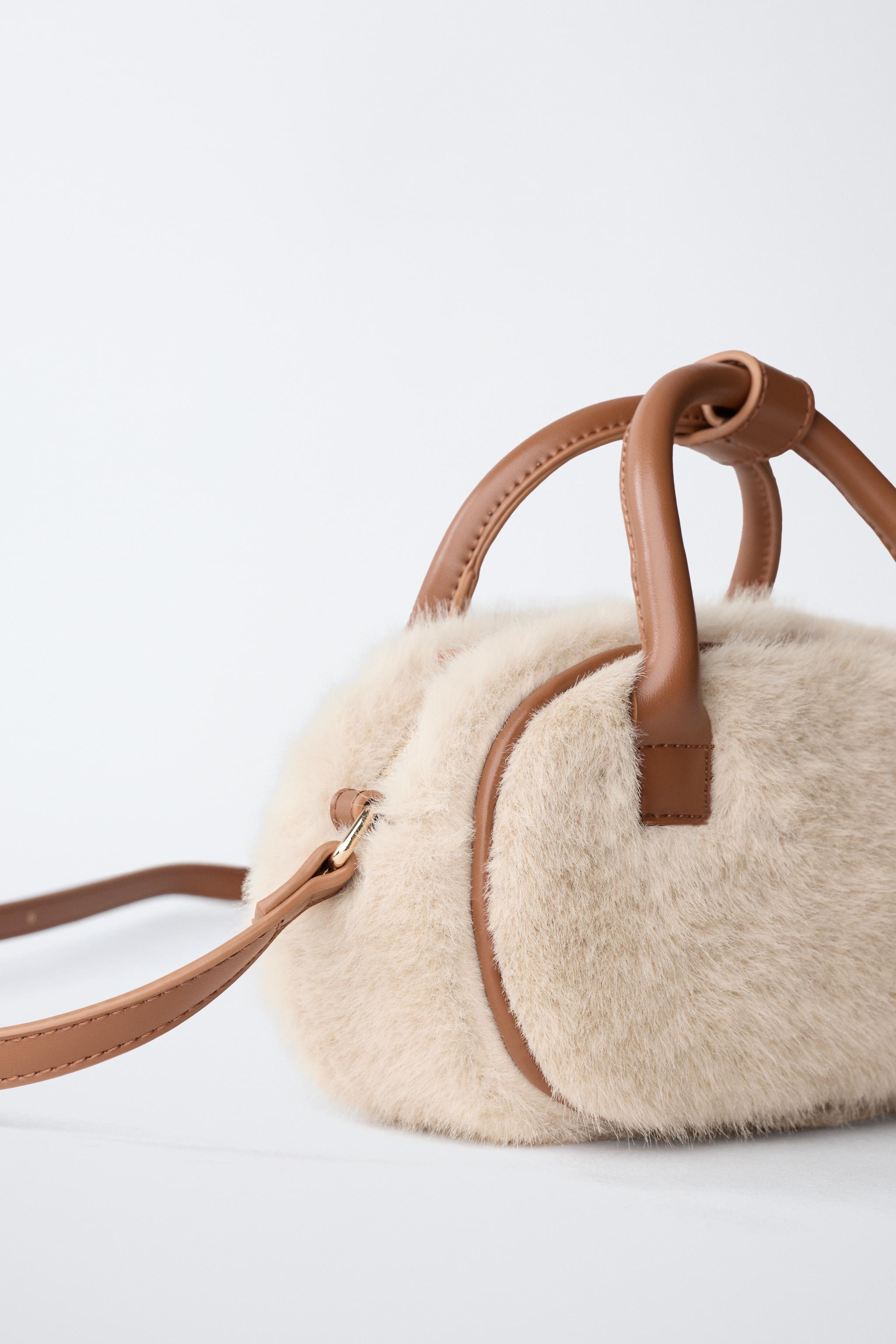 FAUX FUR BOWLING CROSSBODY BAG