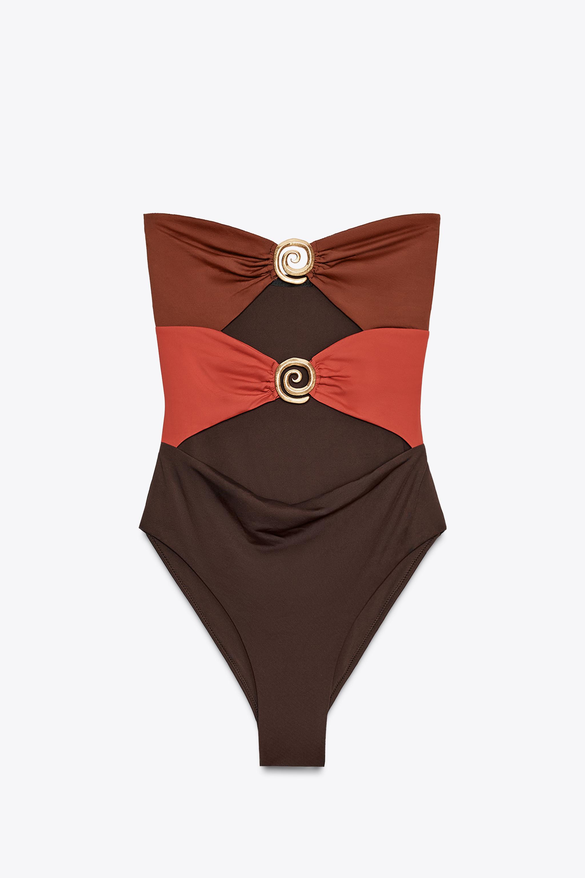 SPIRAL PIECE BANDEAU SWIMSUIT