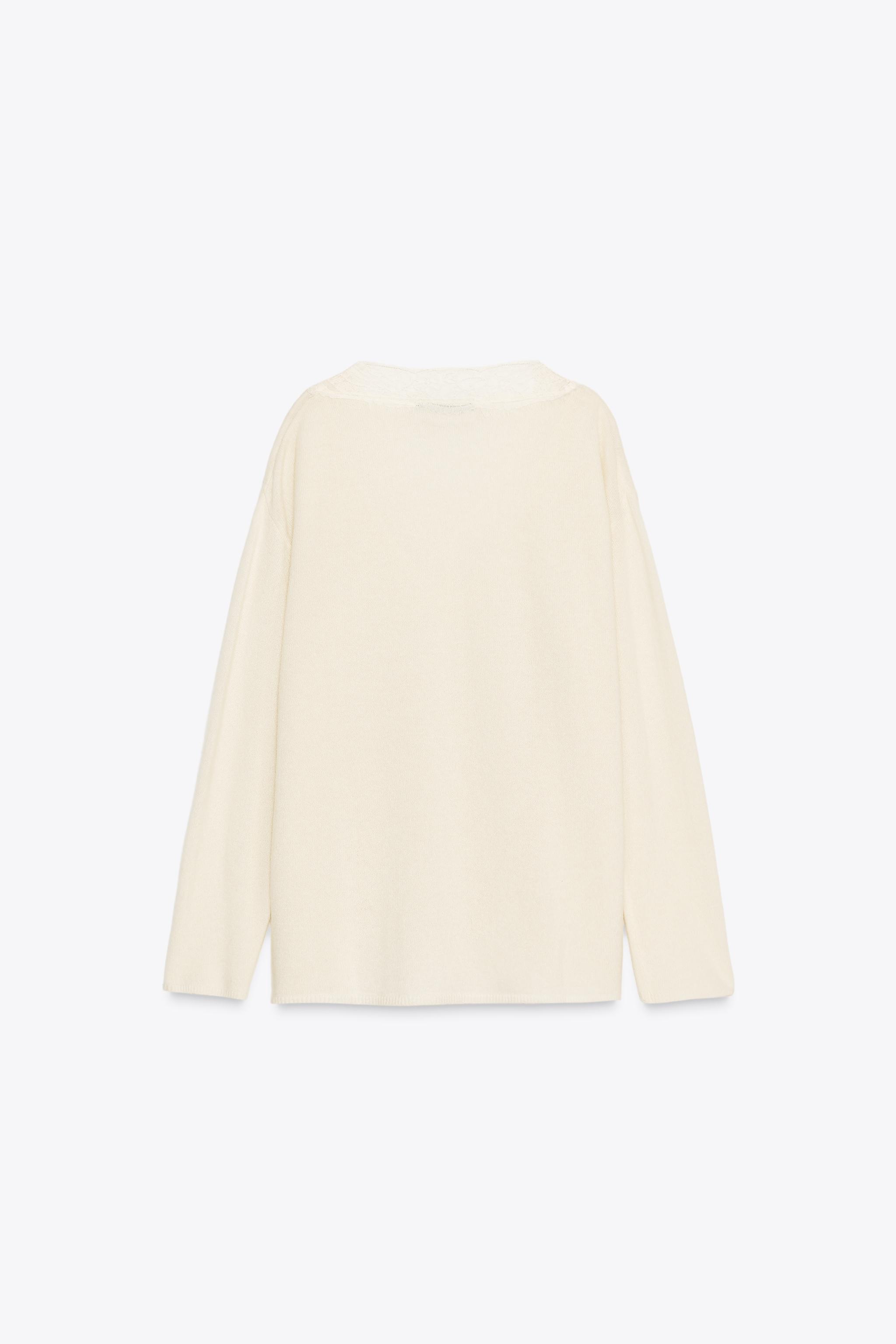 WOOL KNIT LACE SWEATER