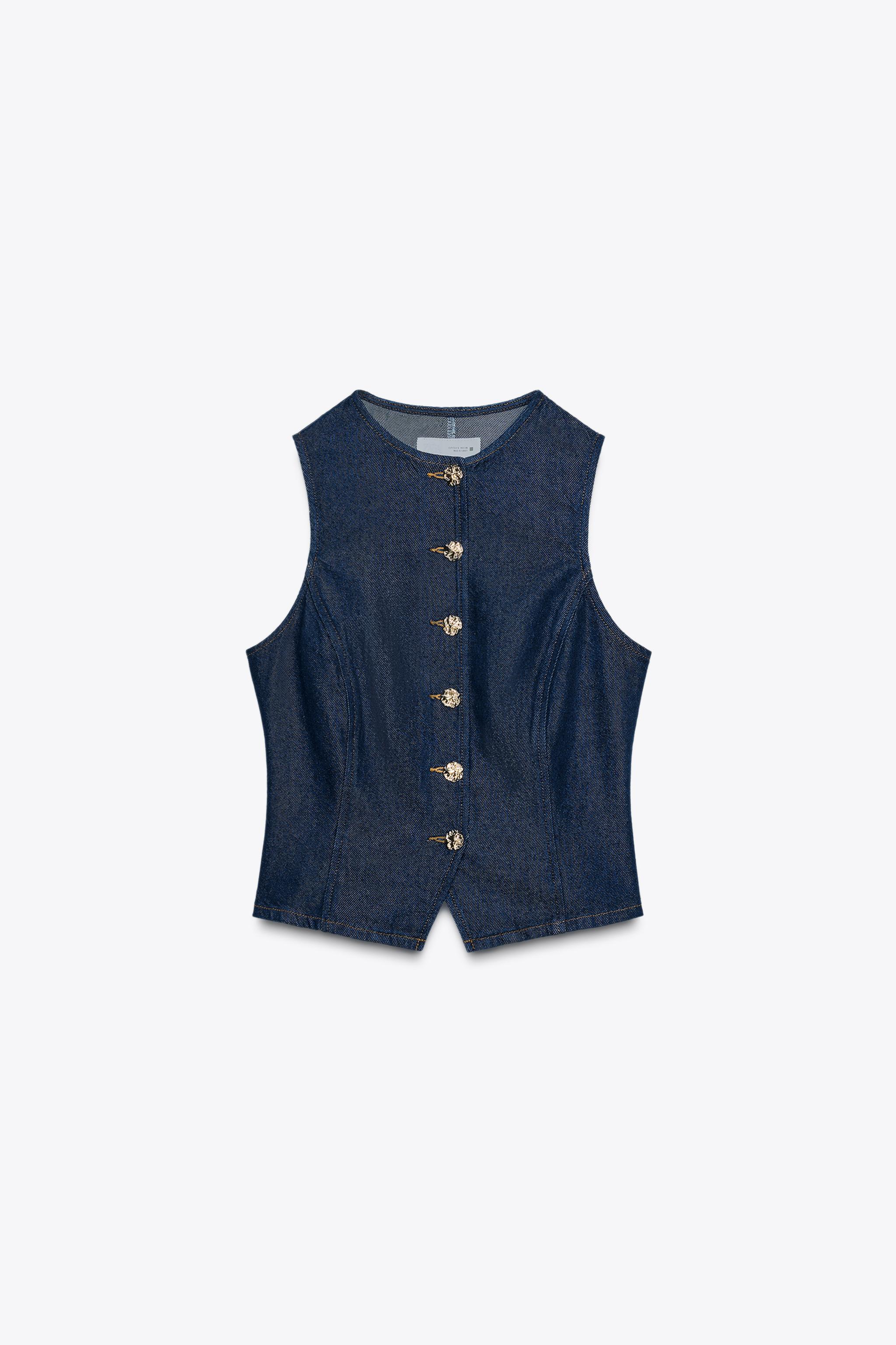 Z1975 GOLD BUTTON DENIM VEST