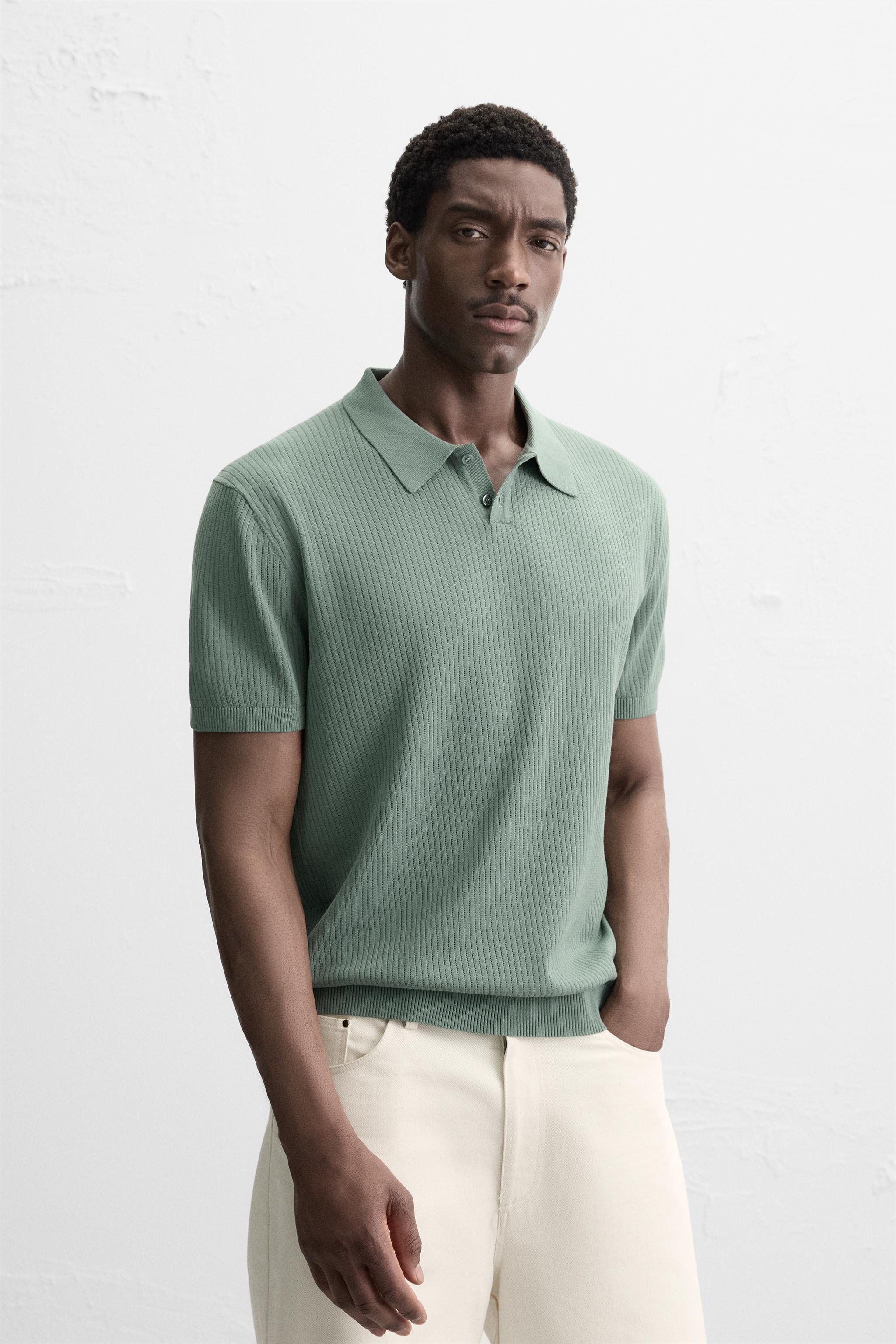 RIB KNIT POLO SHIRT