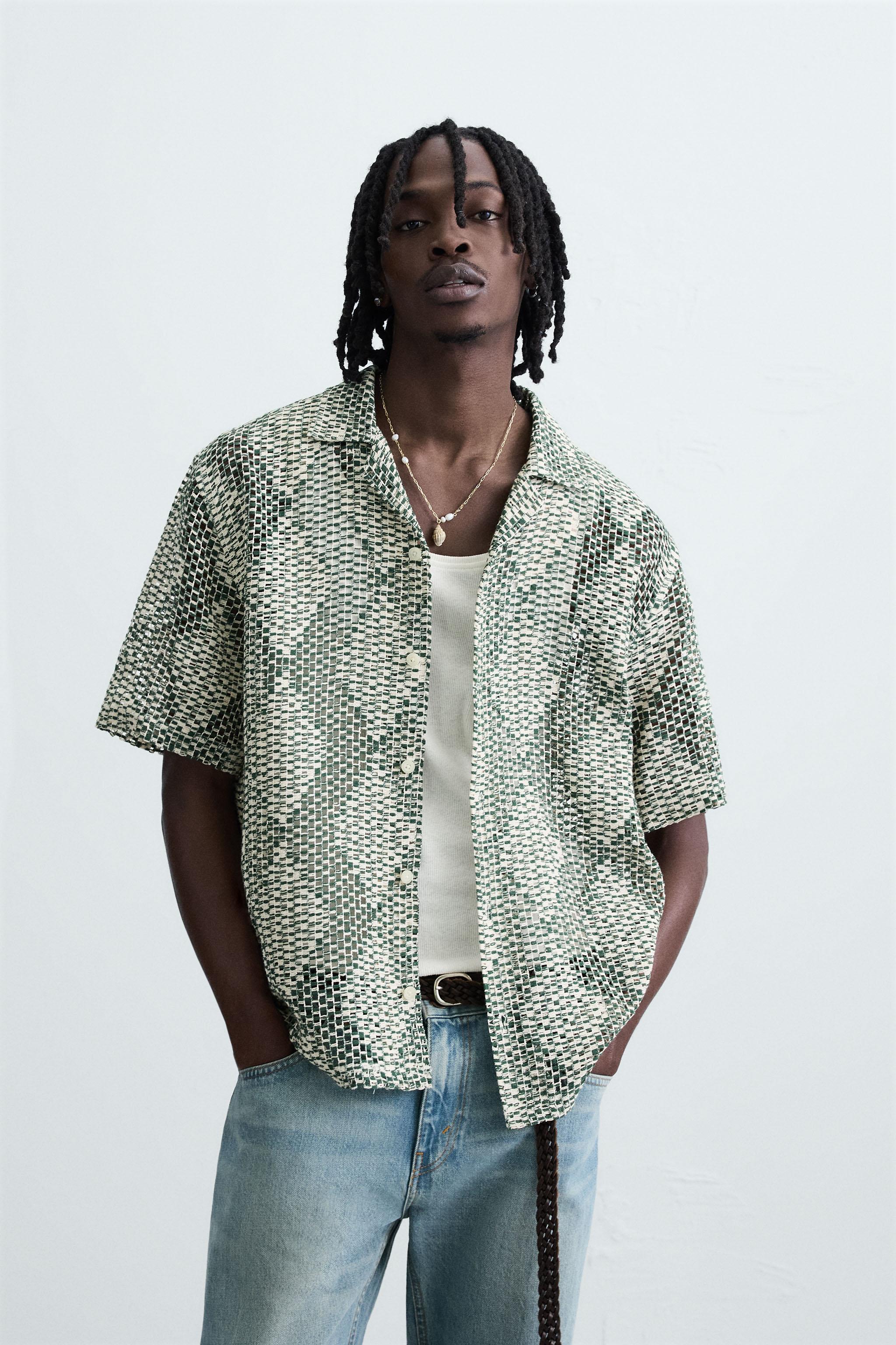 TEXTURED CROCHET SHIRT