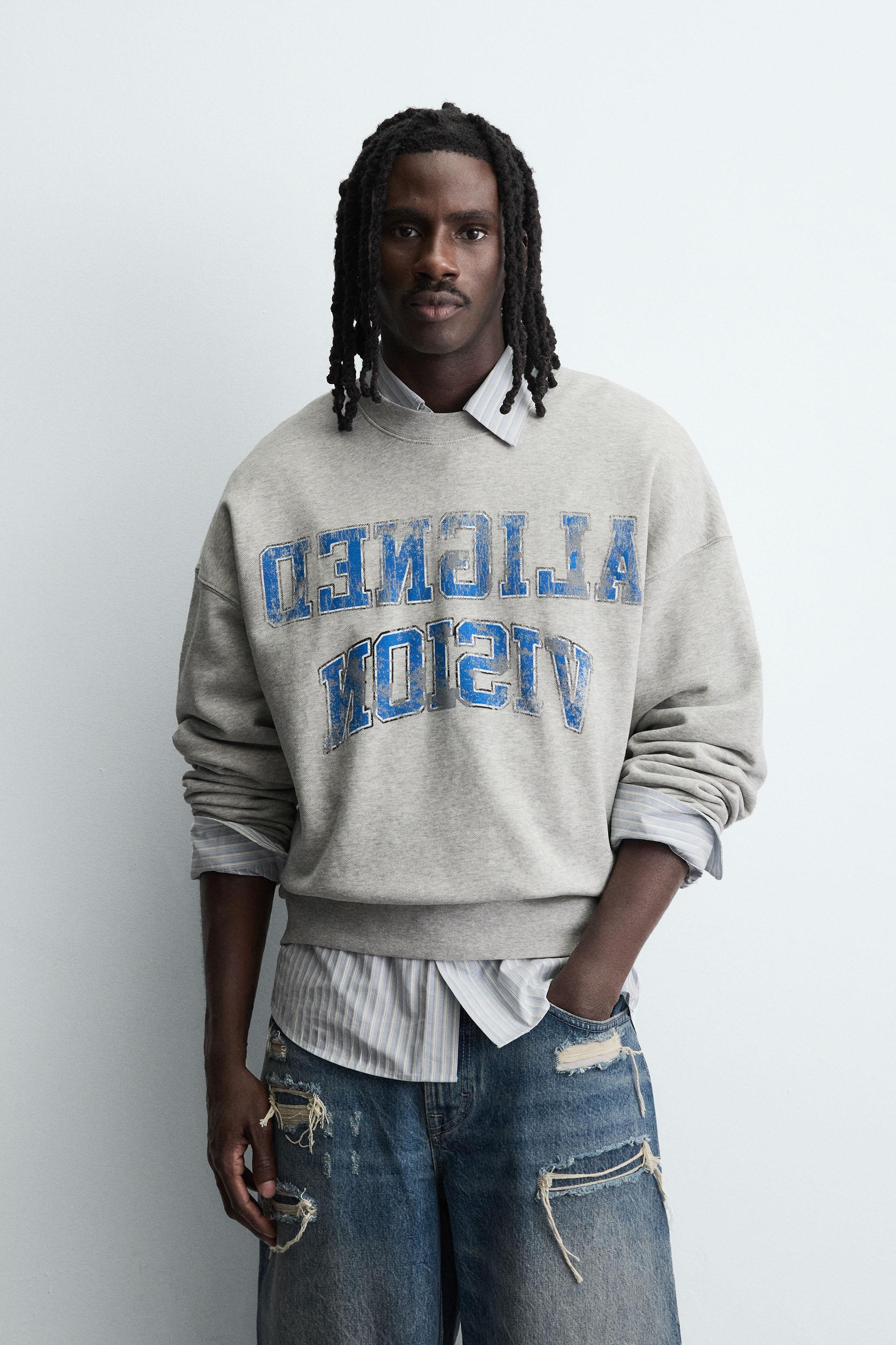 VARSITY PRINT CREWNECK SWEATSHIRT
