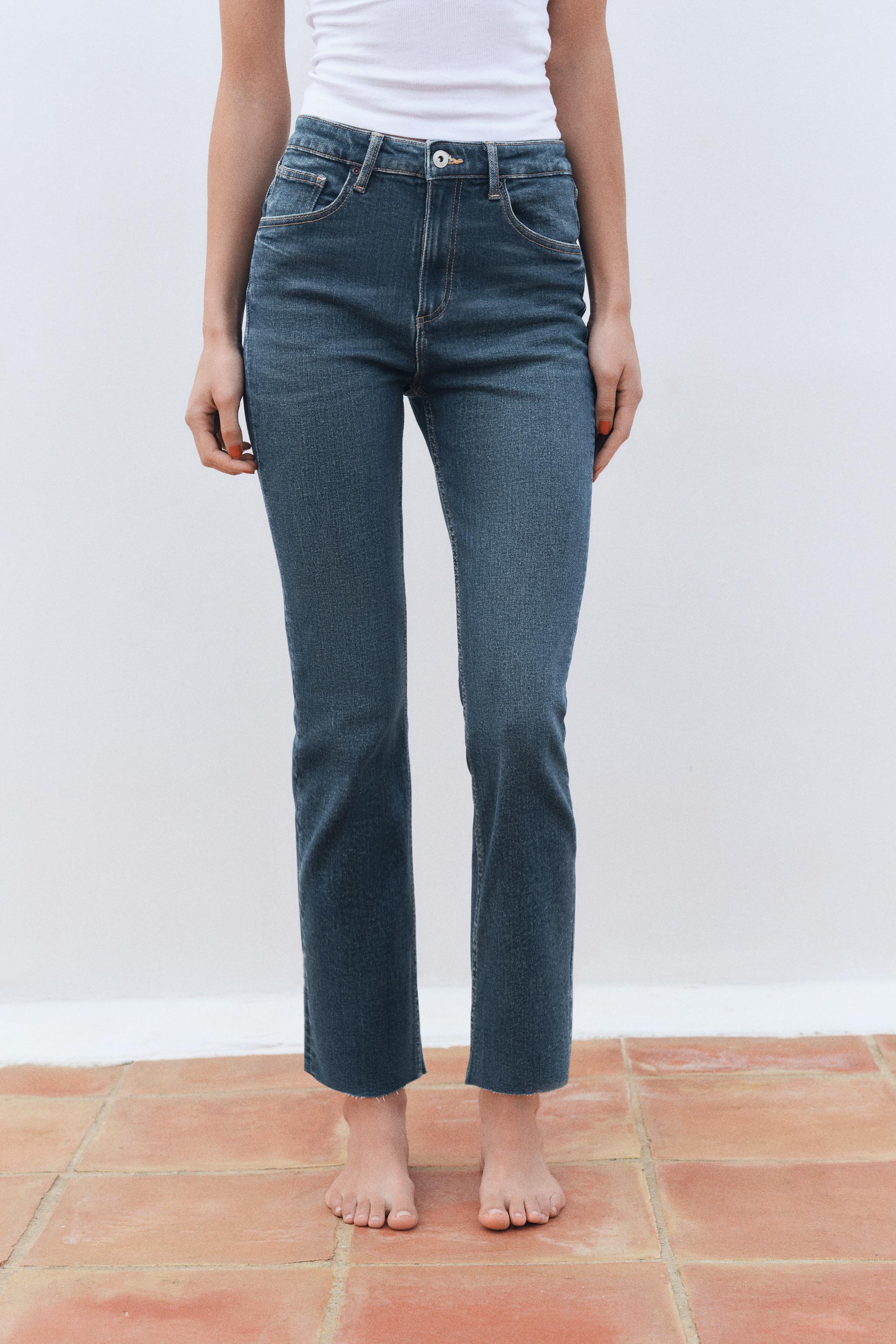 FLARED CROPPED HIGH WAIST TRF JEANS