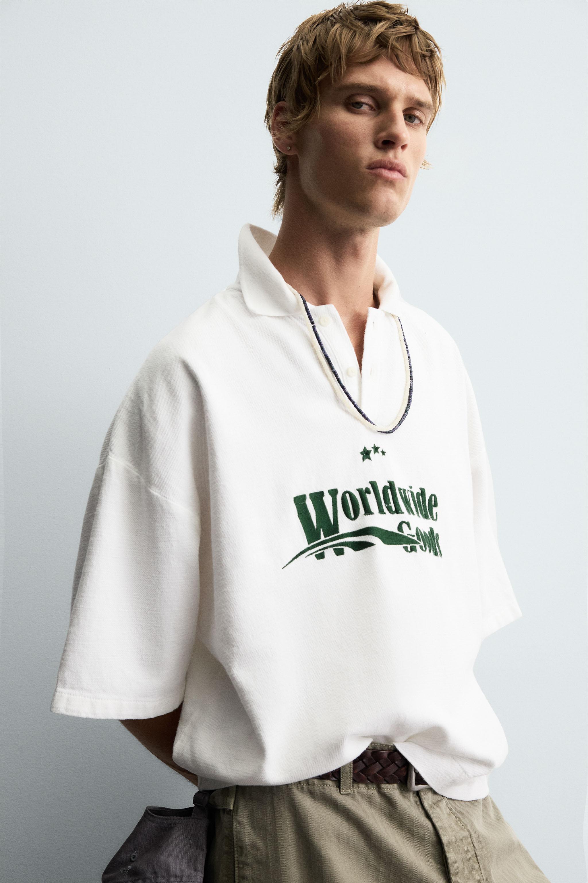 EMBROIDERED BOXY FIT POLO SHIRT