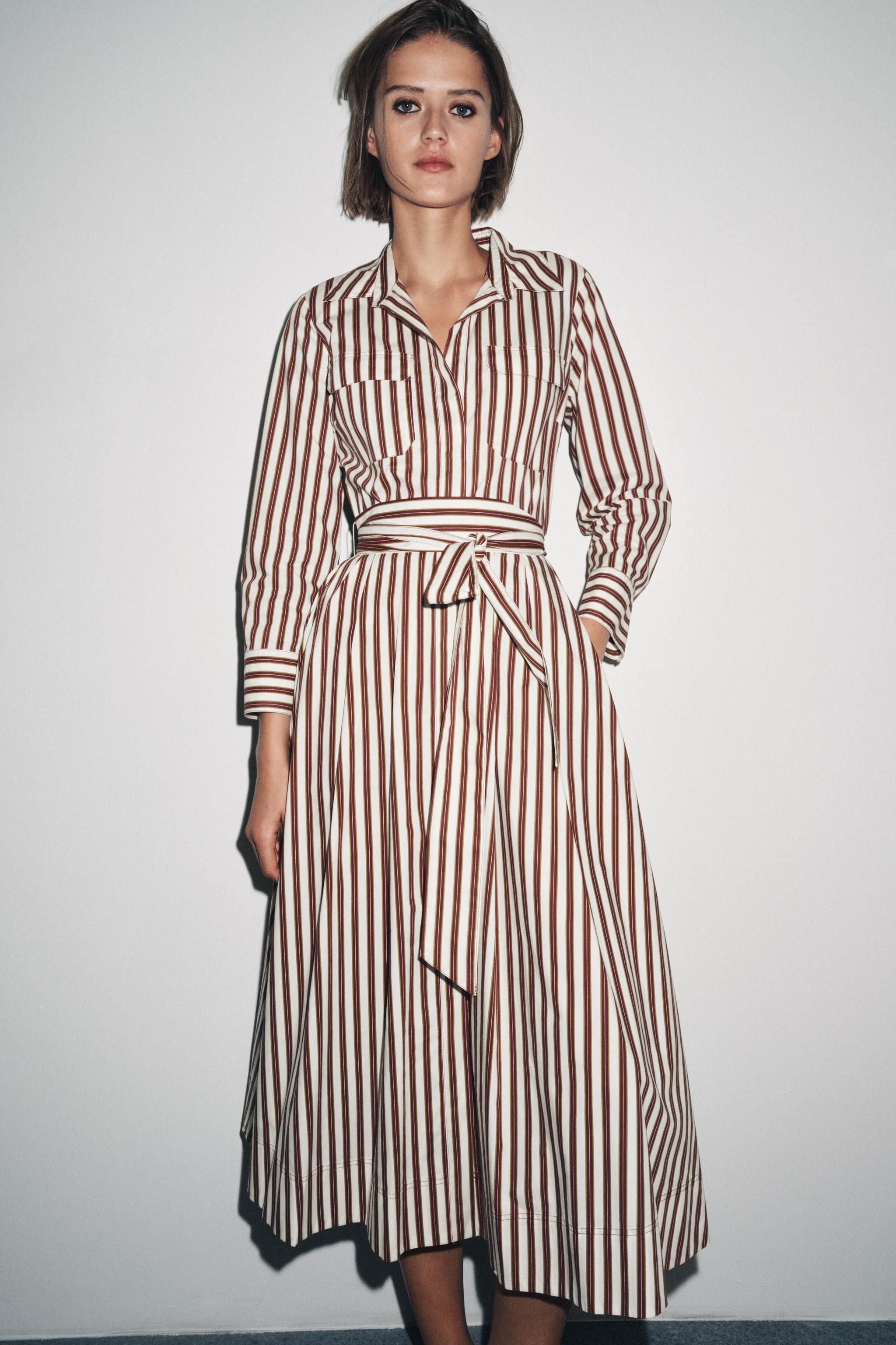 ZW COLLECTION STRIPED SHIRT DRESS