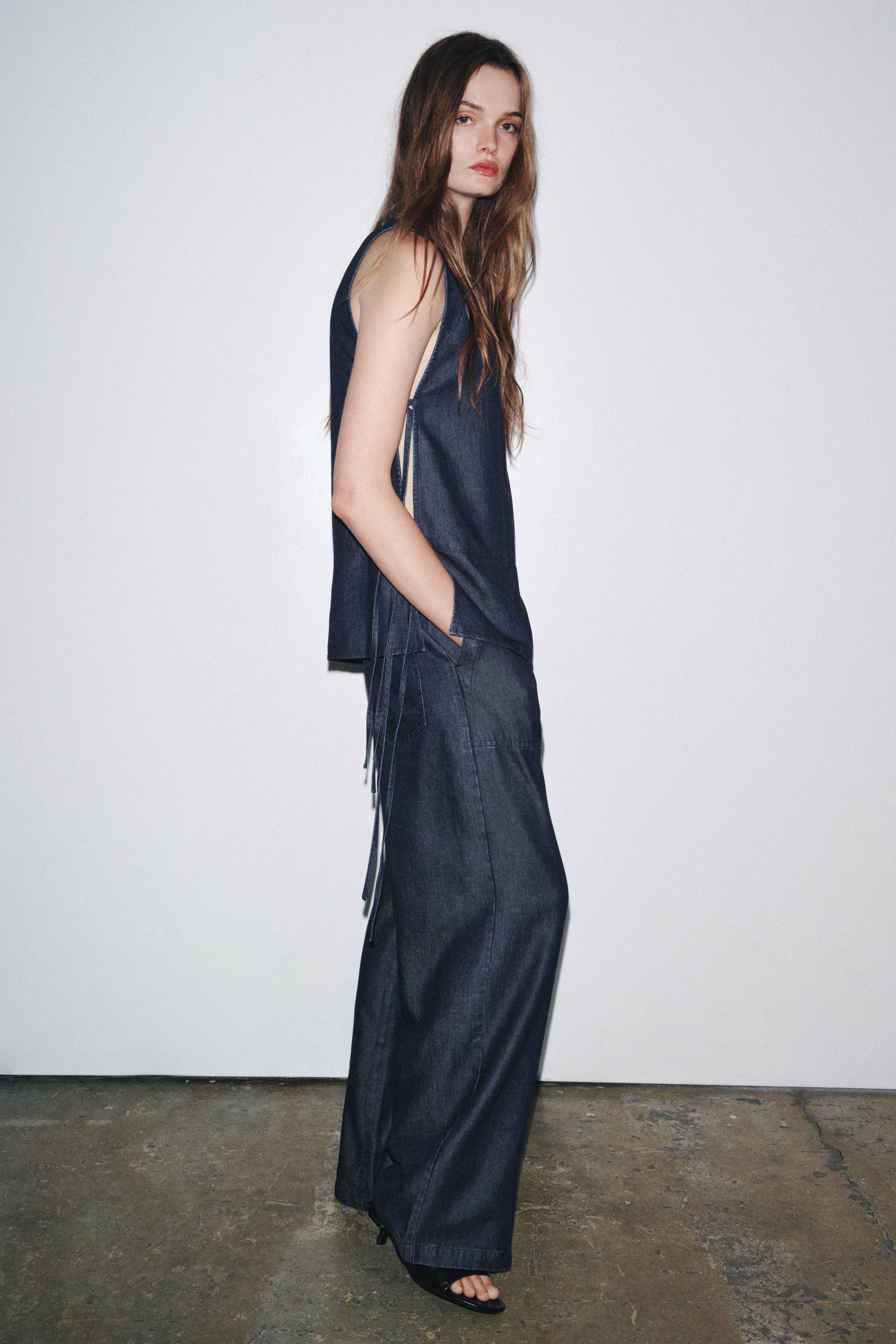 ZW COLLECTION CROSSOVER DENIM PANTS