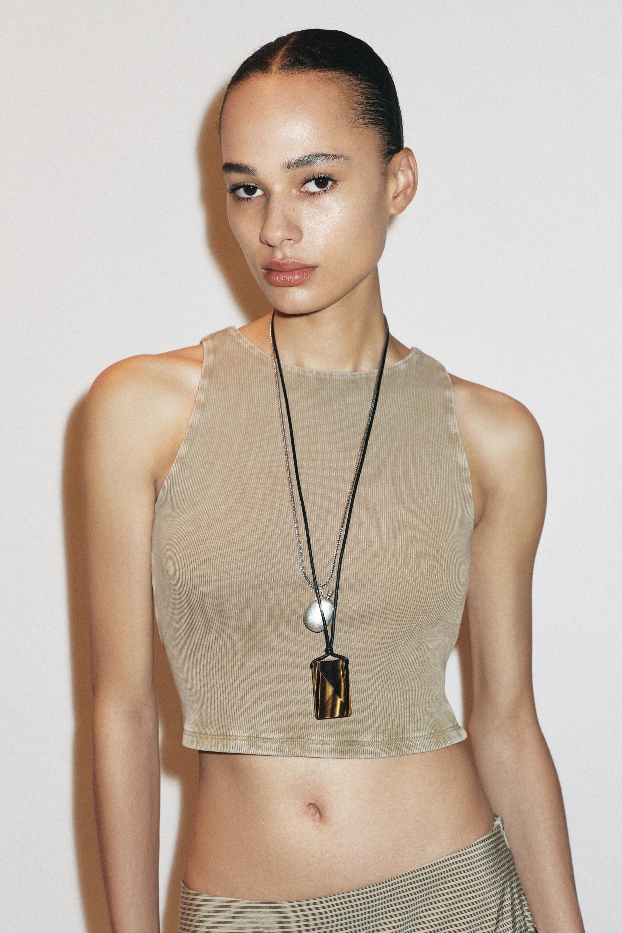 RIB OPEN BACK T-SHIRT