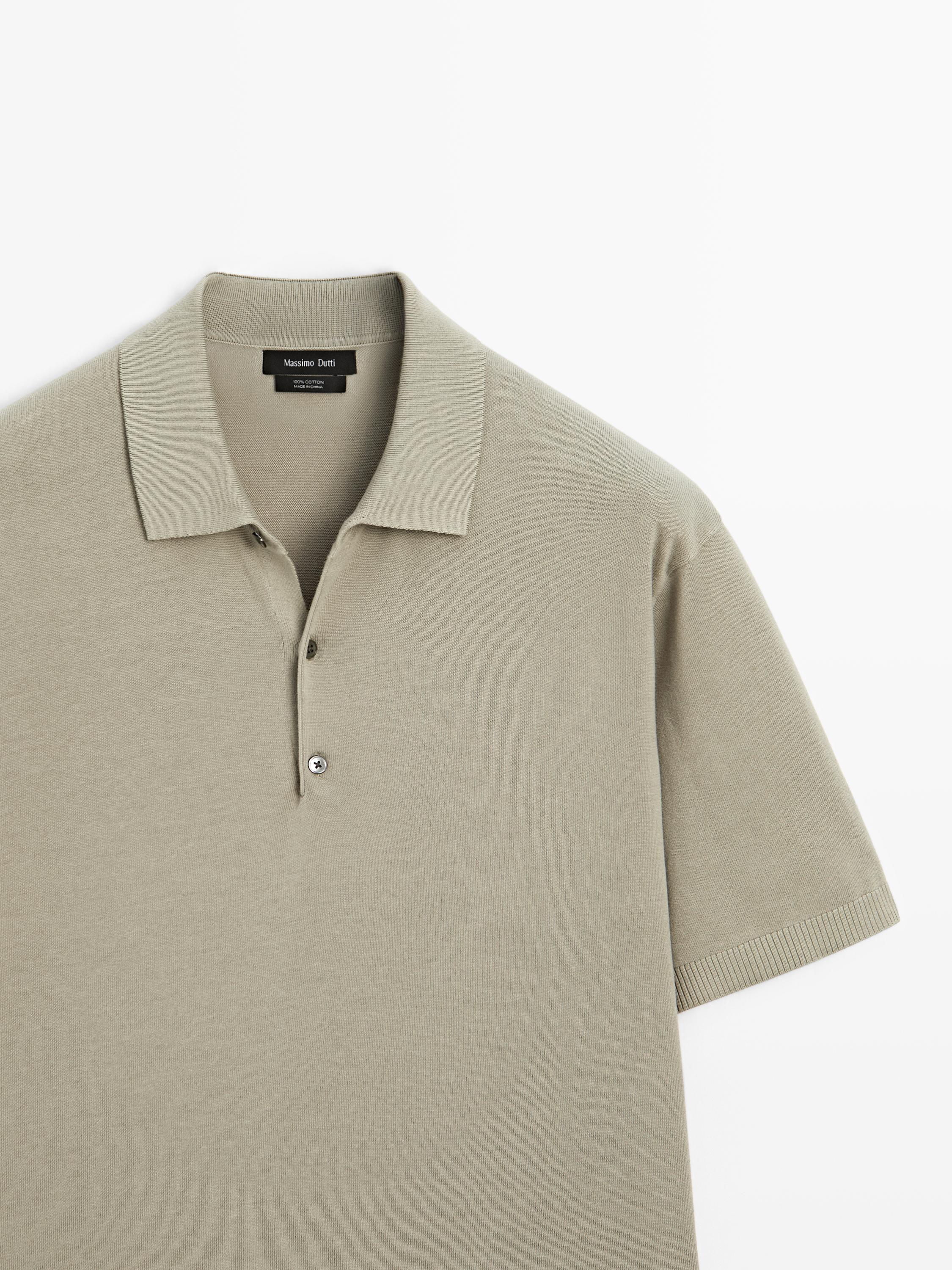 Short sleeve knit polo shirt