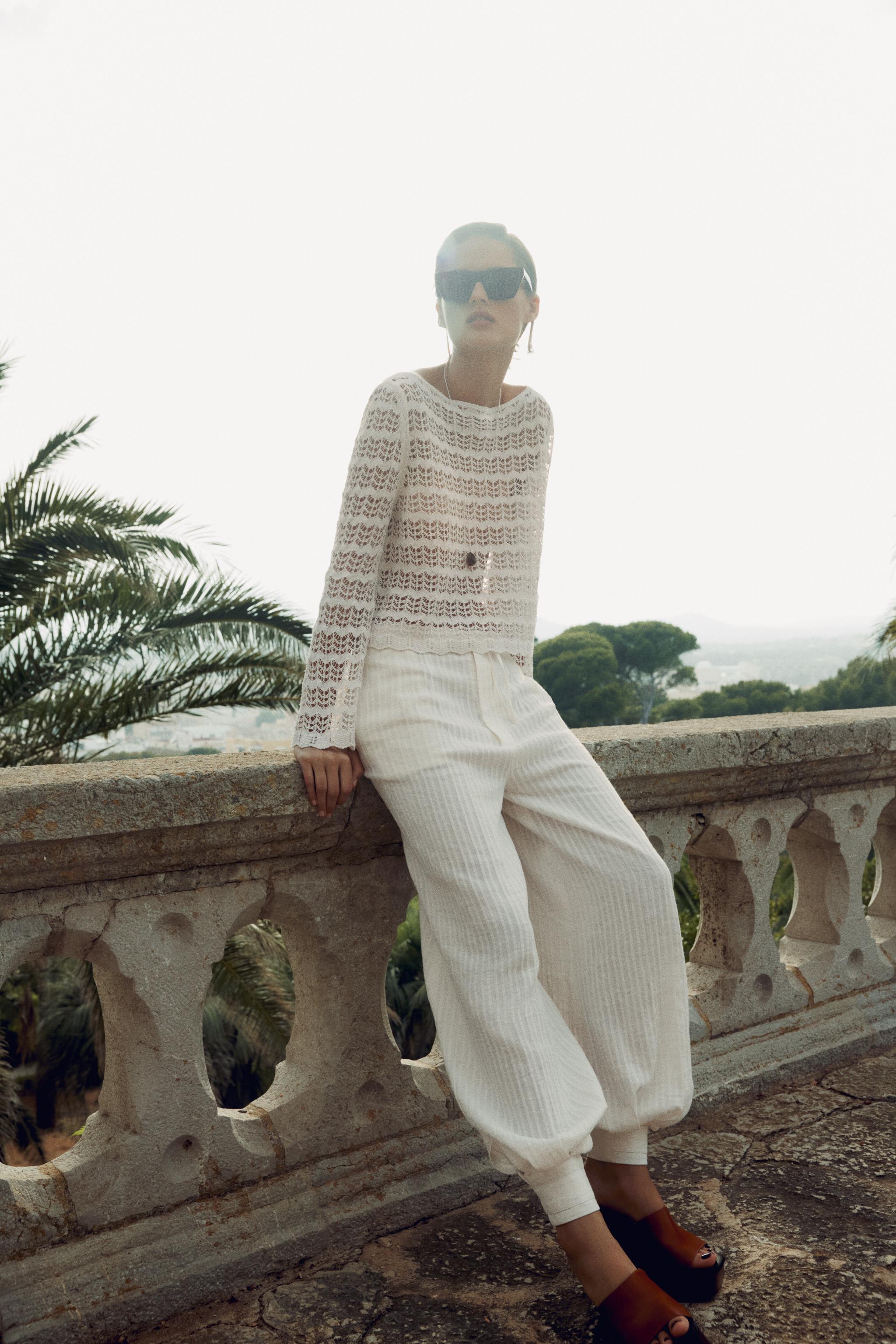 POINTELLE KNIT SWEATER