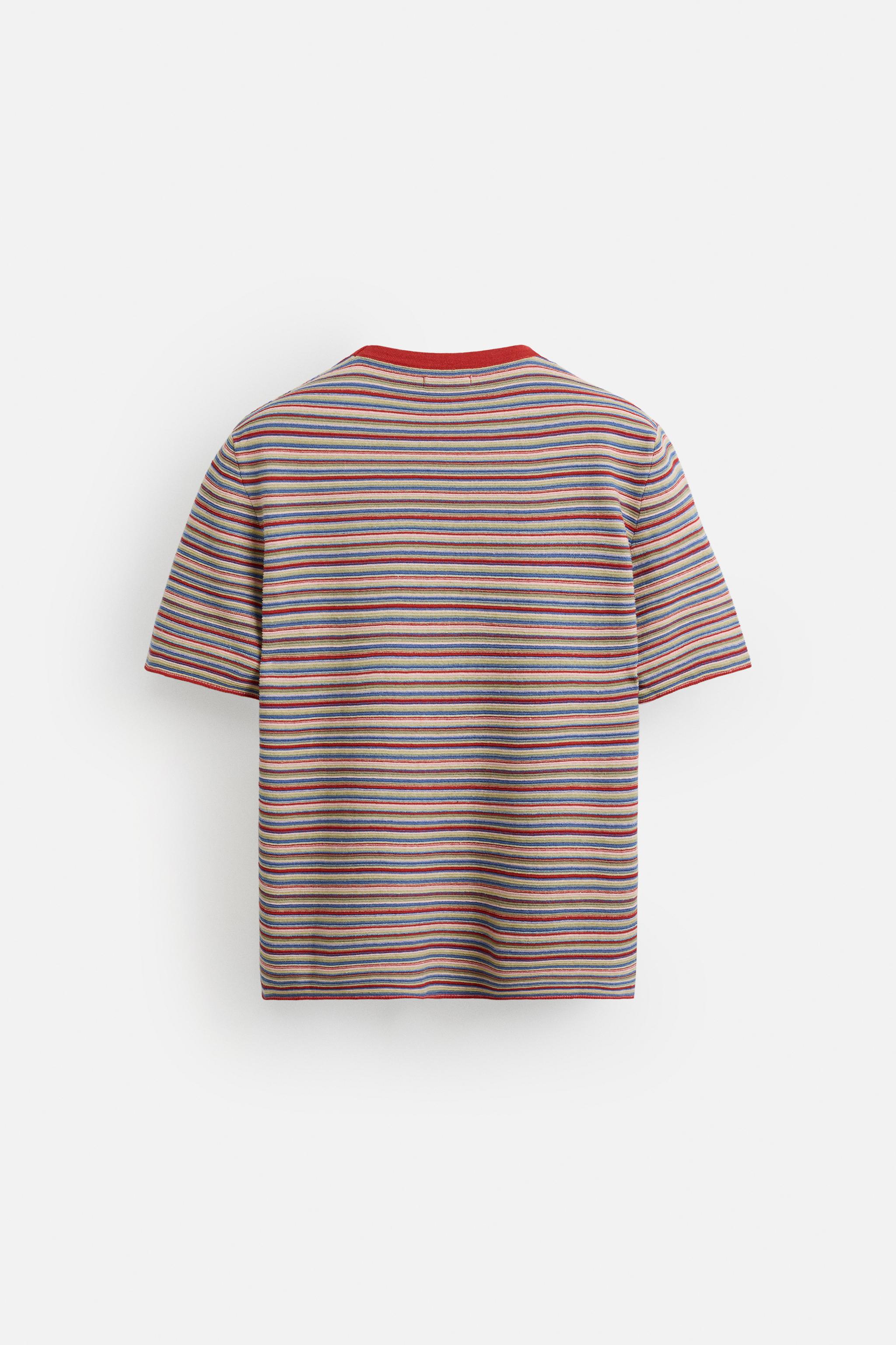 STRIPED KNIT T-SHIRT